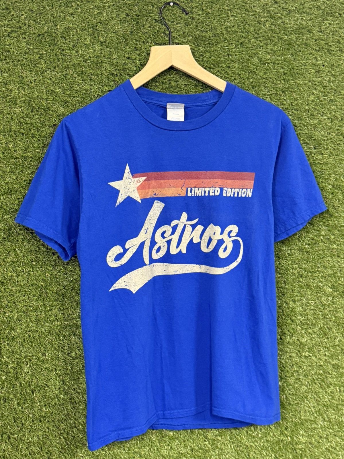 Vintage Vintage Astros Blue Old School Retro Logo Tee Small MLB Size US S / EU 44-46 / 1 - 1 Thumbnail