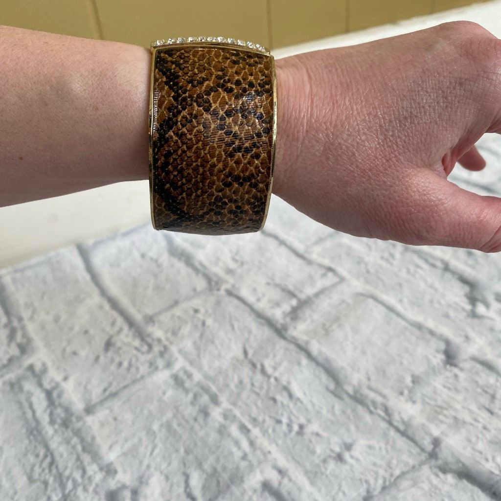 Other Cuff Bracelet w/snap clasp reptile print with faux crystals Size ONE SIZE - 7 Thumbnail