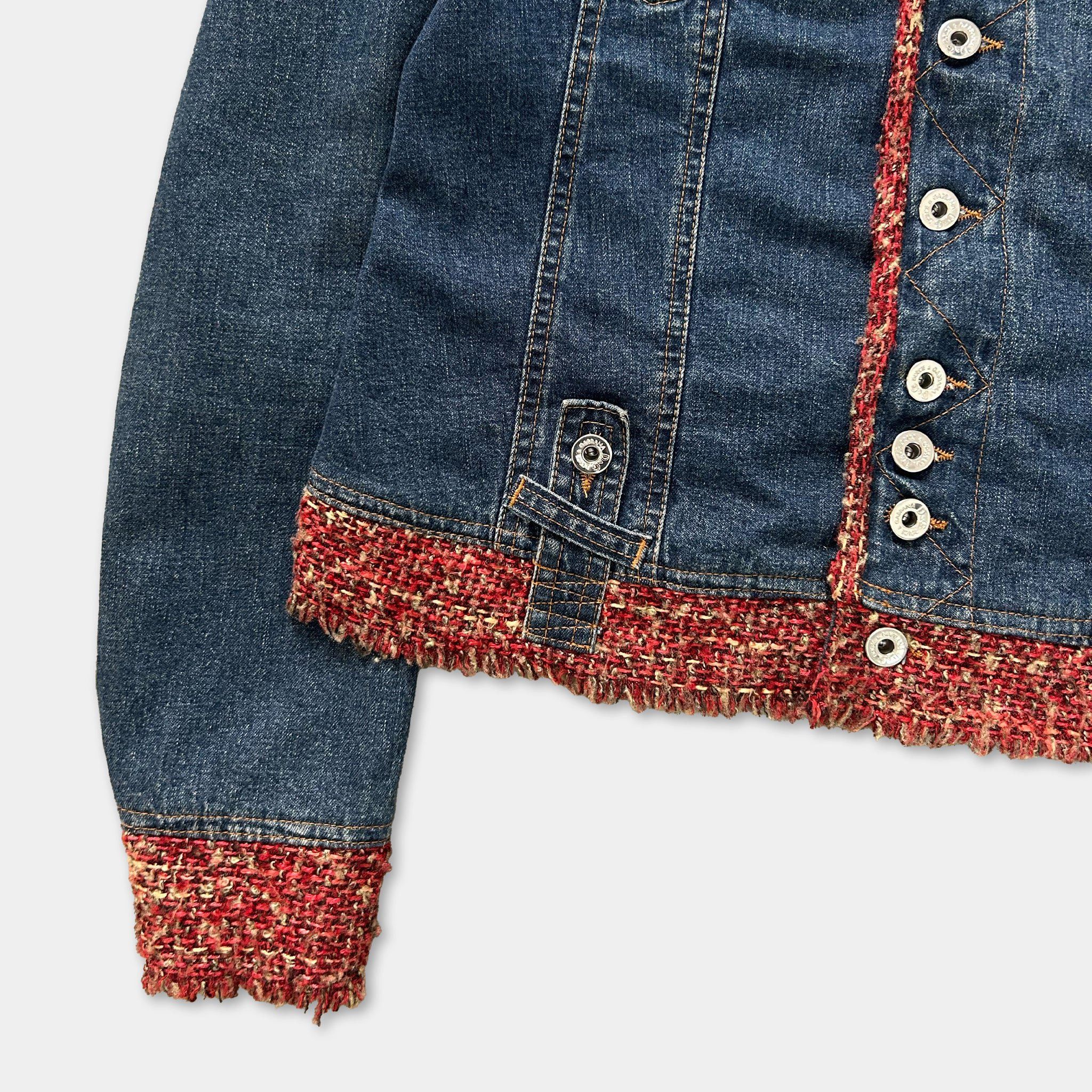 Dolce & Gabbana Dolce & Gabbana Red Tweed Denim Jacket Size US S / EU 44-46 / 1 - 2 Thumbnail