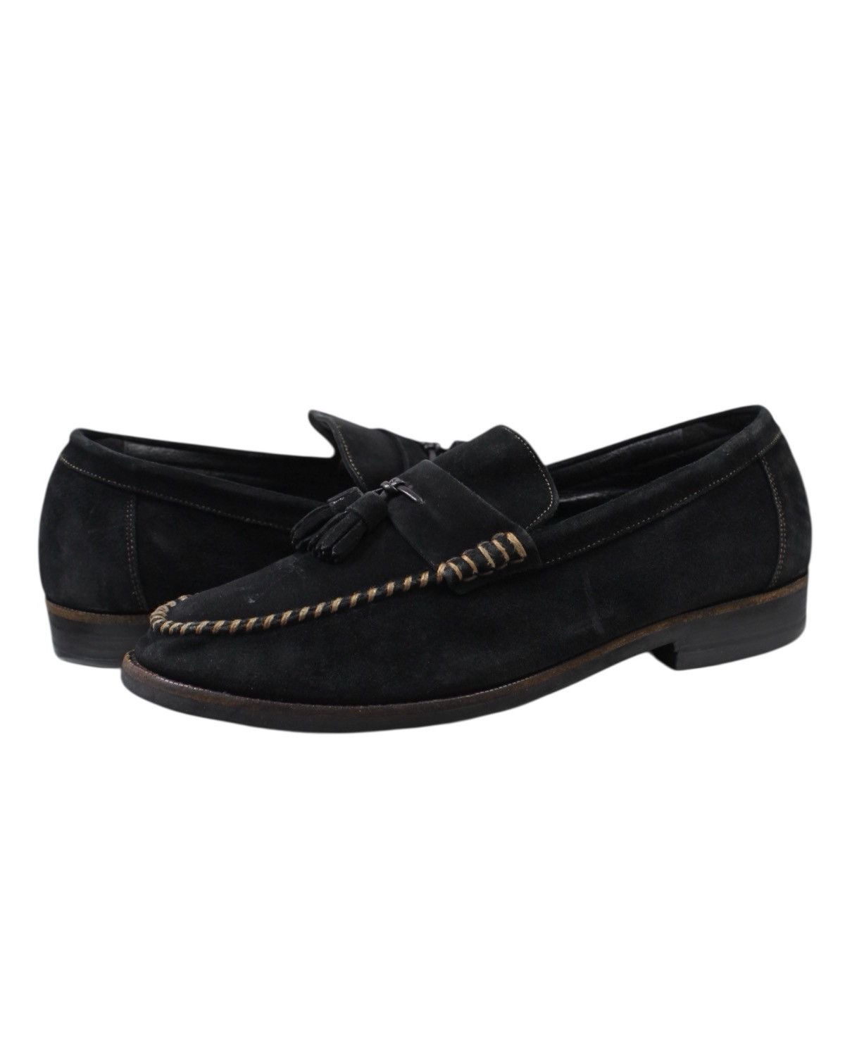 Japanese Brand SODA HOMME BLACK SUEDE TASSEL LOAFERS Size US 8 / EU 41 - 2 Thumbnail