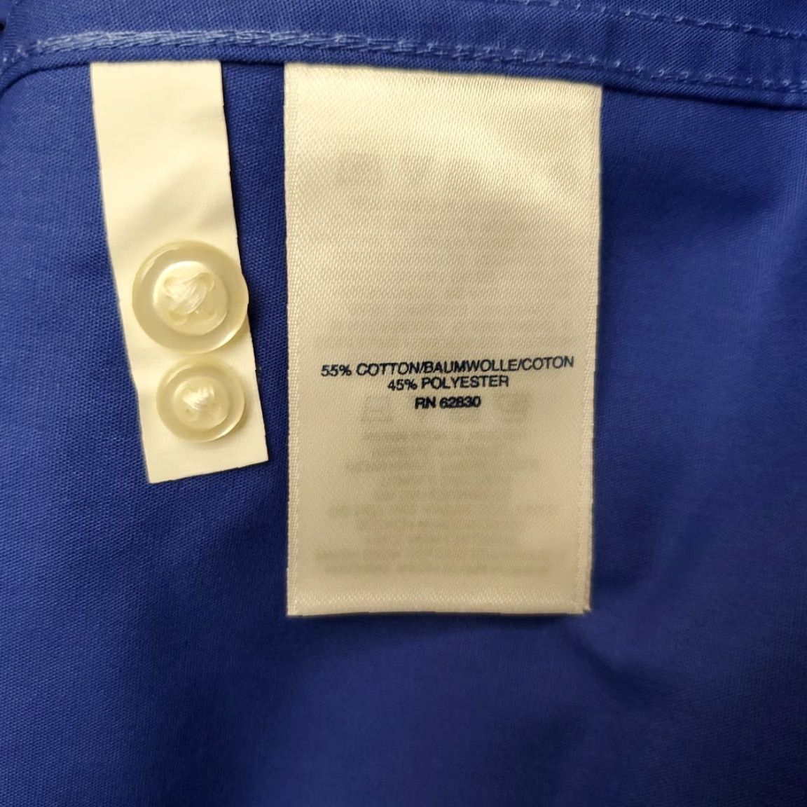 Lands' End VINTAGE Lands End Shirt Womens 10 Cobalt Blue Long Sleeve Wrinkle Free Broadcloth Button-Up Casual Workwear Mens Size L / US 10 / IT 46 - 7 Thumbnail
