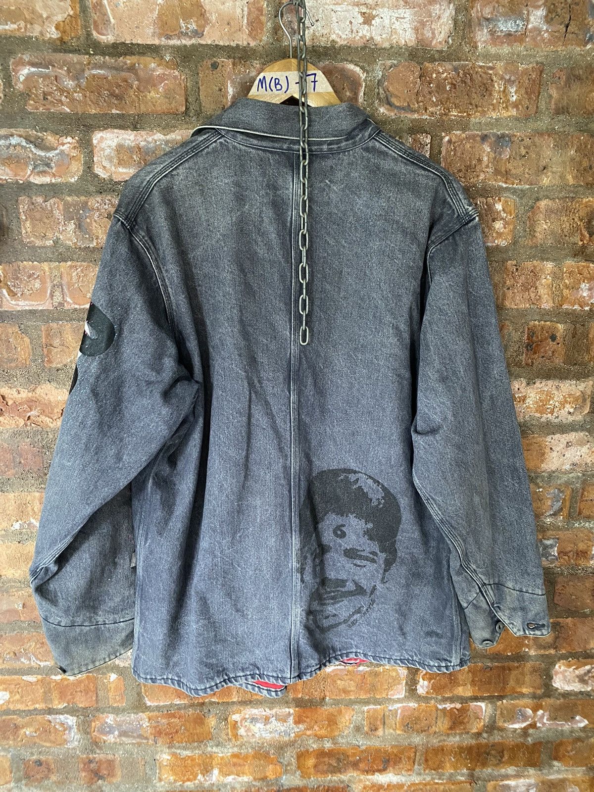 Hex Antistyle 1990s Satanic Boy face Denim Workwear Jacket Size US XL / EU 56 / 4 - 2 Thumbnail