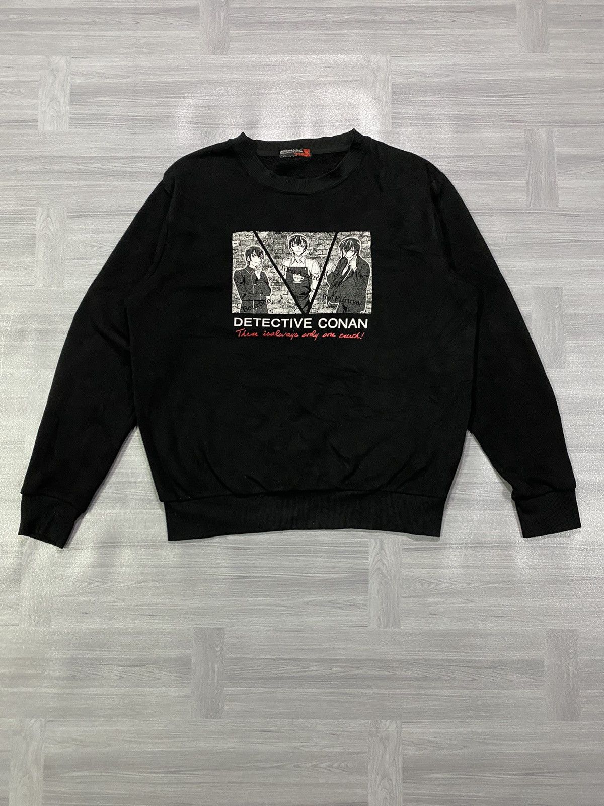Anime Vintage 90s Detecvite Conan Black Sweatshirt Size US L / EU 52-54 / 3 - 1 Thumbnail