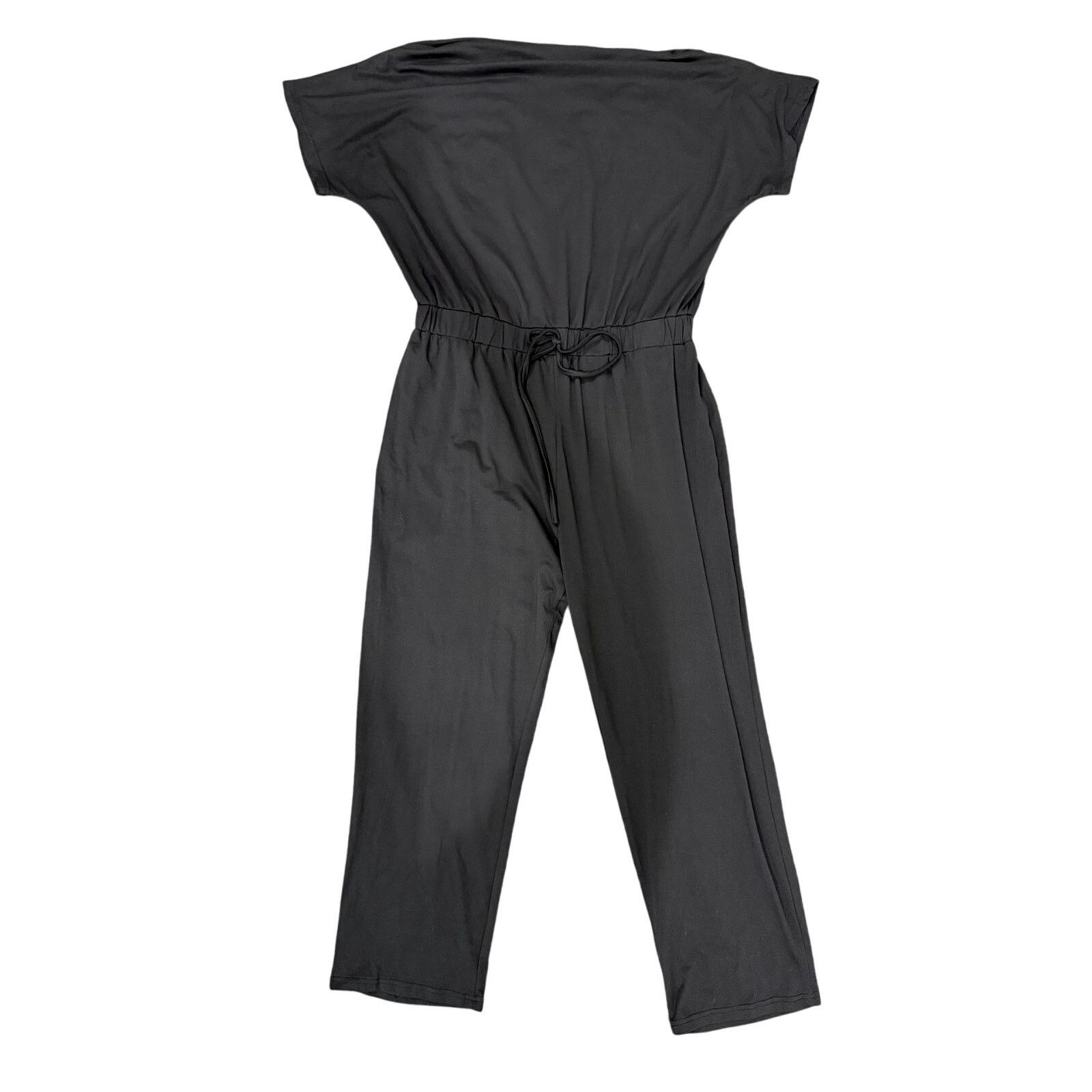 Shein Women's Boat Neck Basic Jumpsuit in Black, Size 2XL Size 42" / US 20 - 1 Thumbnail