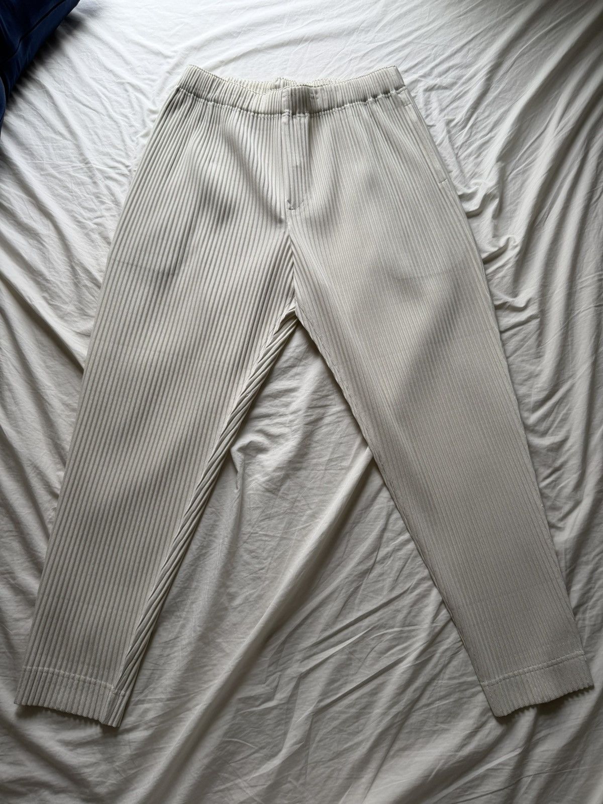 Homme Plisse Issey Miyake Homme Plisse White Tapered Pants Size 3 Size US 30 / EU 46 - 1 Thumbnail