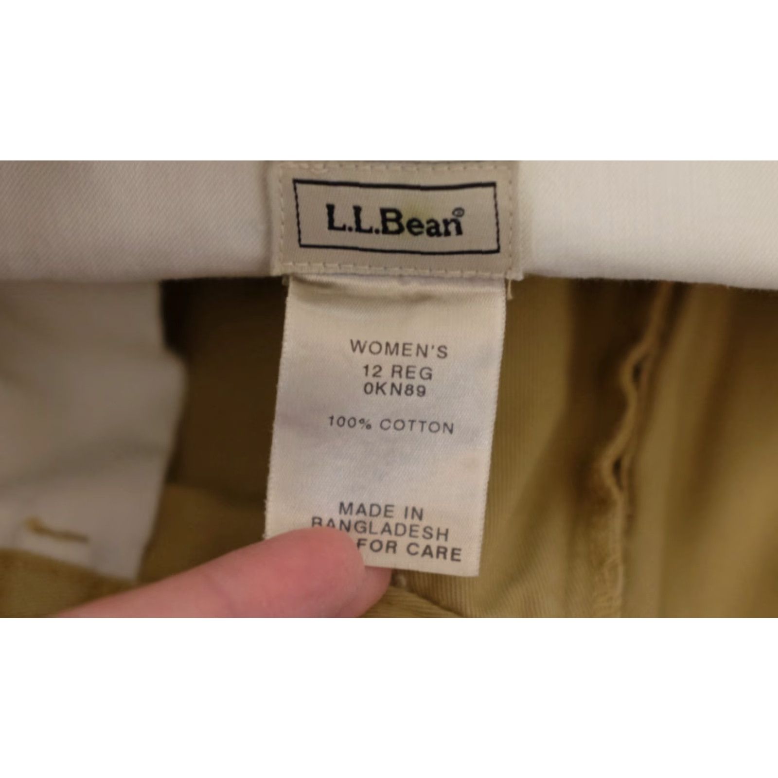 Vintage EUC Vtg 90s LL Bean Pants Khaki Tan 100% Cotton Chino Womens 12 Retro Classic Bohemian 90s Western Tan Size 34" / US 12 / IT 48 - 8 Thumbnail