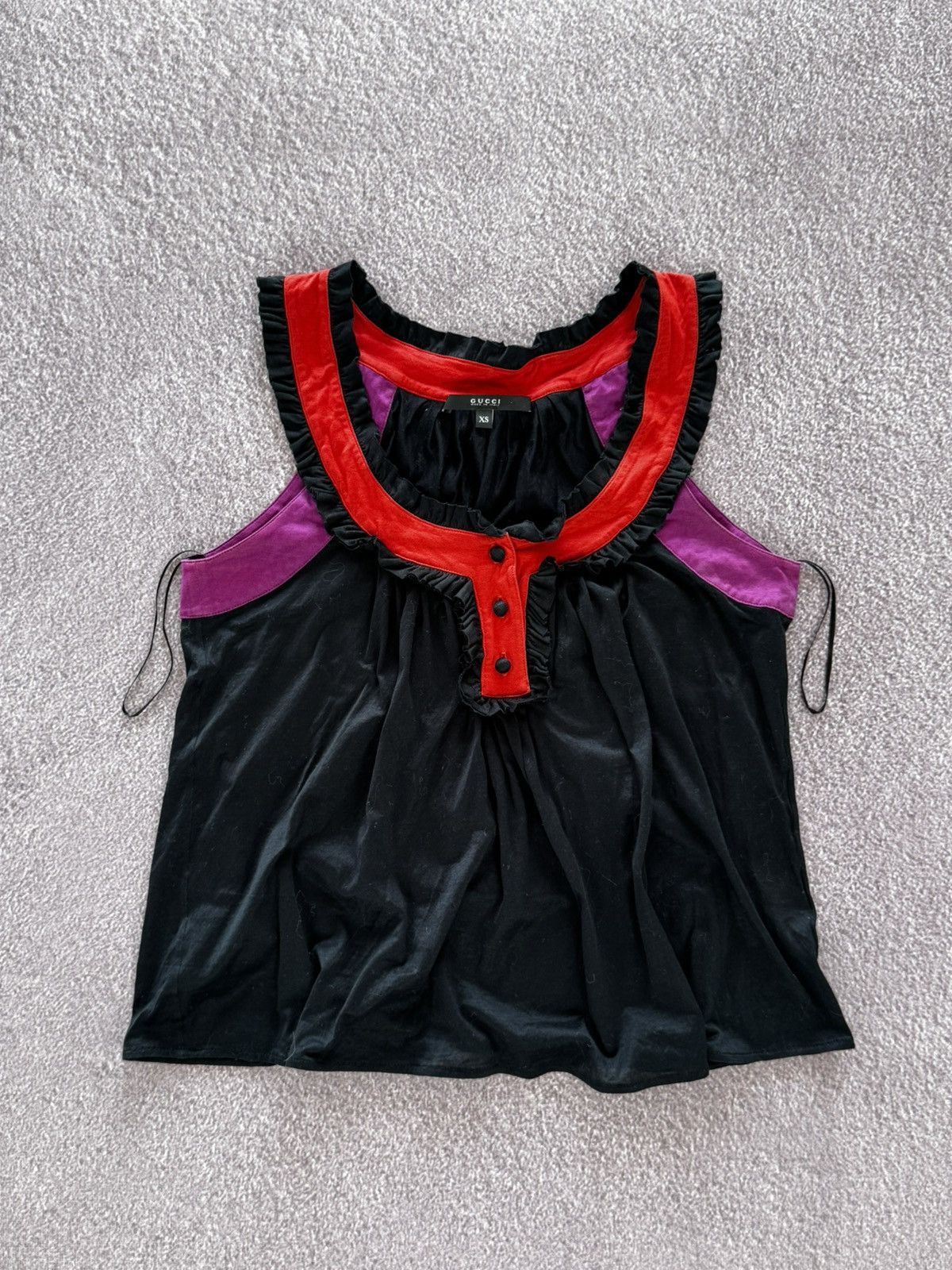 Gucci 00s Gucci By Tom Ford Ruffle Button Up Blouse Size XS / US 0-2 / IT 36-38 - 1 Thumbnail