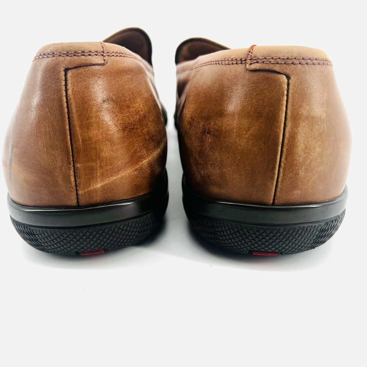 Prada Prada Men’s Brown Leather Loafers Shoes 7.5 Y2K Rubber Sole Size US 7.5 / EU 40-41 - 4 Thumbnail