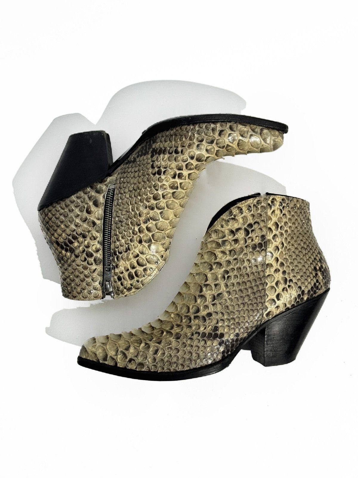 Celine SS20 Celine Snakeskin Berlin Cuban Heel Ankle Boots Size US 6 / EU 39 - 5 Thumbnail