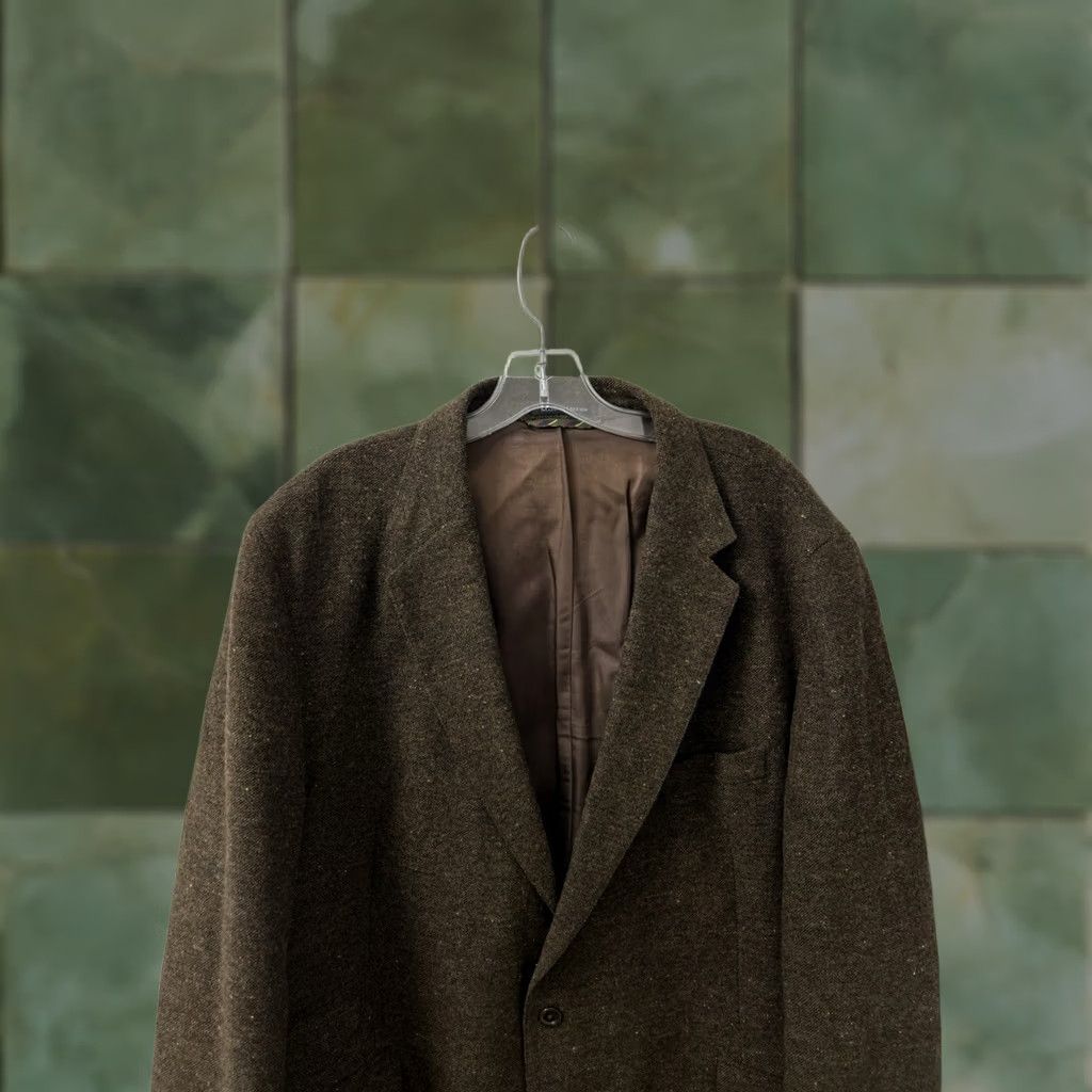 Lands' End Lands' End Blazer Mens 48 Brown Tweed Wool Donegal Two Button Sport Coat Jacket Size 48R - 1 Thumbnail