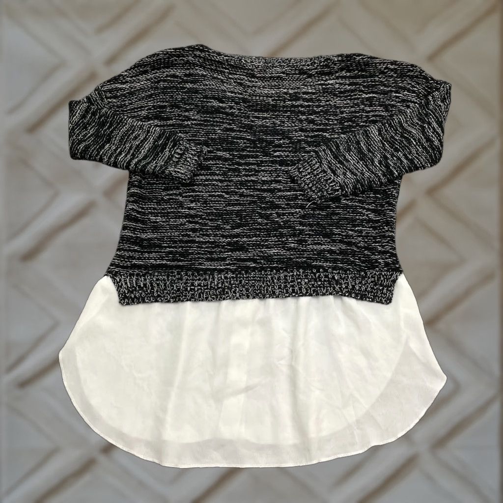 AQUA Aqua Sweater Shirt Womens M Black White Business Casual Size M / US 6-8 / IT 42-44 - 1 Thumbnail
