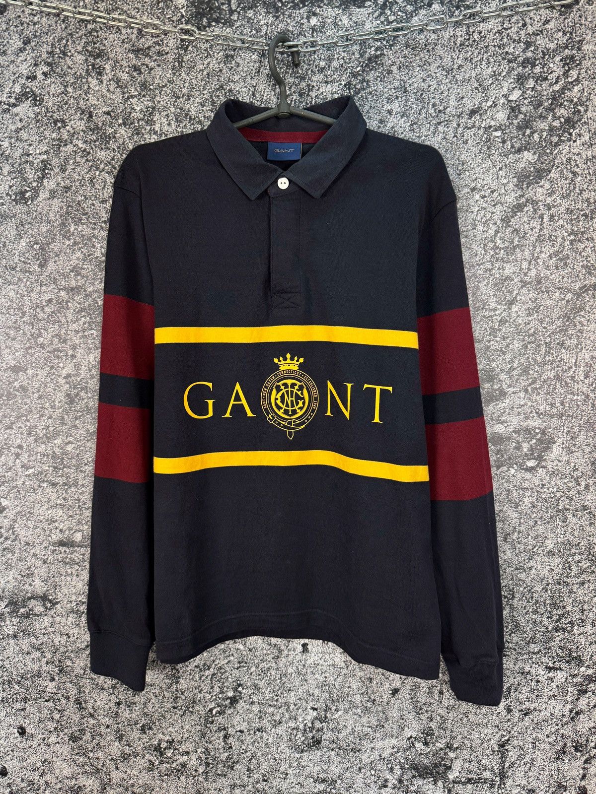 Gant GANT Vintage Polo Long Sleeve Rugby Shirt Big Logo Size M Size US M / EU 48-50 / 2 - 1 Thumbnail