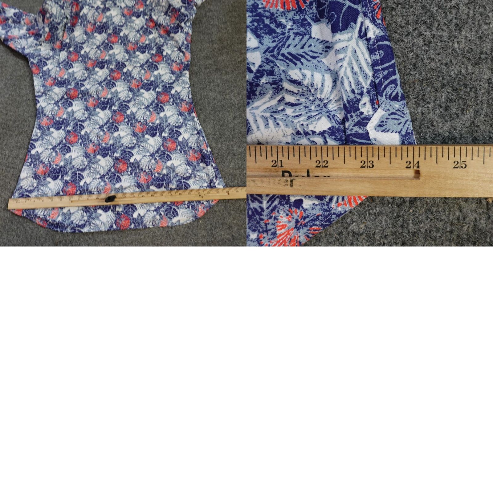 Gloverall Holland & Sherry Shirt Large Blue Floral Print All Over Cotton Custom Made Size US L / EU 52-54 / 3 - 9 Thumbnail