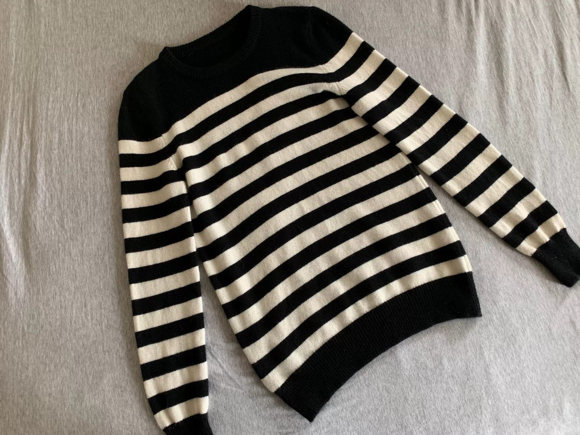 Saint Laurent Black and Ivory Stripe Sweater