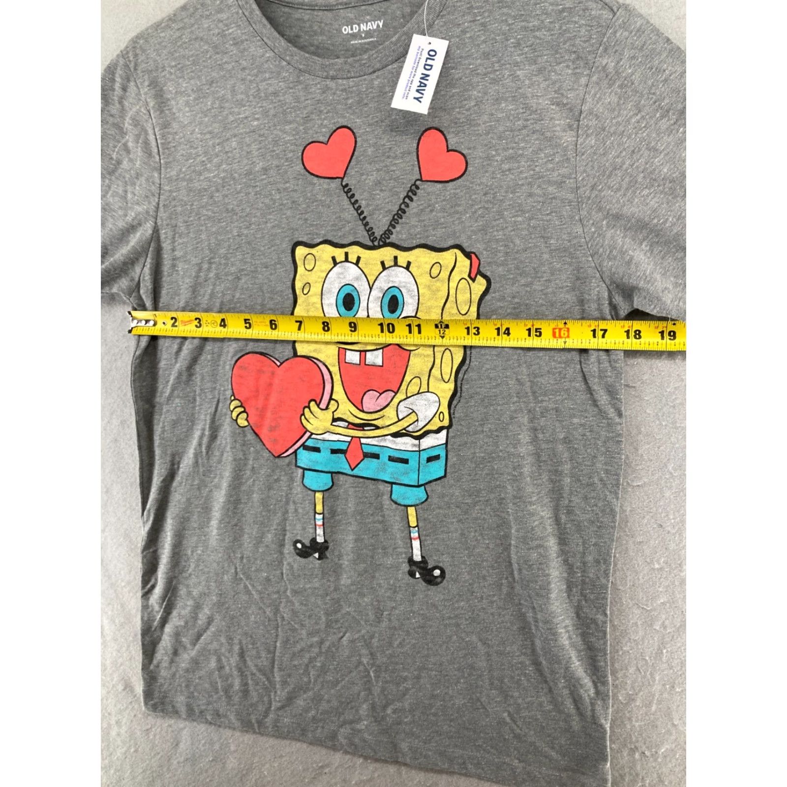 Old Navy Old Navy Sponge Bob T Shirt Small Hearts Women Short Sleeve Crew Neck Blue Cotton Blend Regular Size S Cartoon Size S / US 4 / IT 40 - 2 Thumbnail