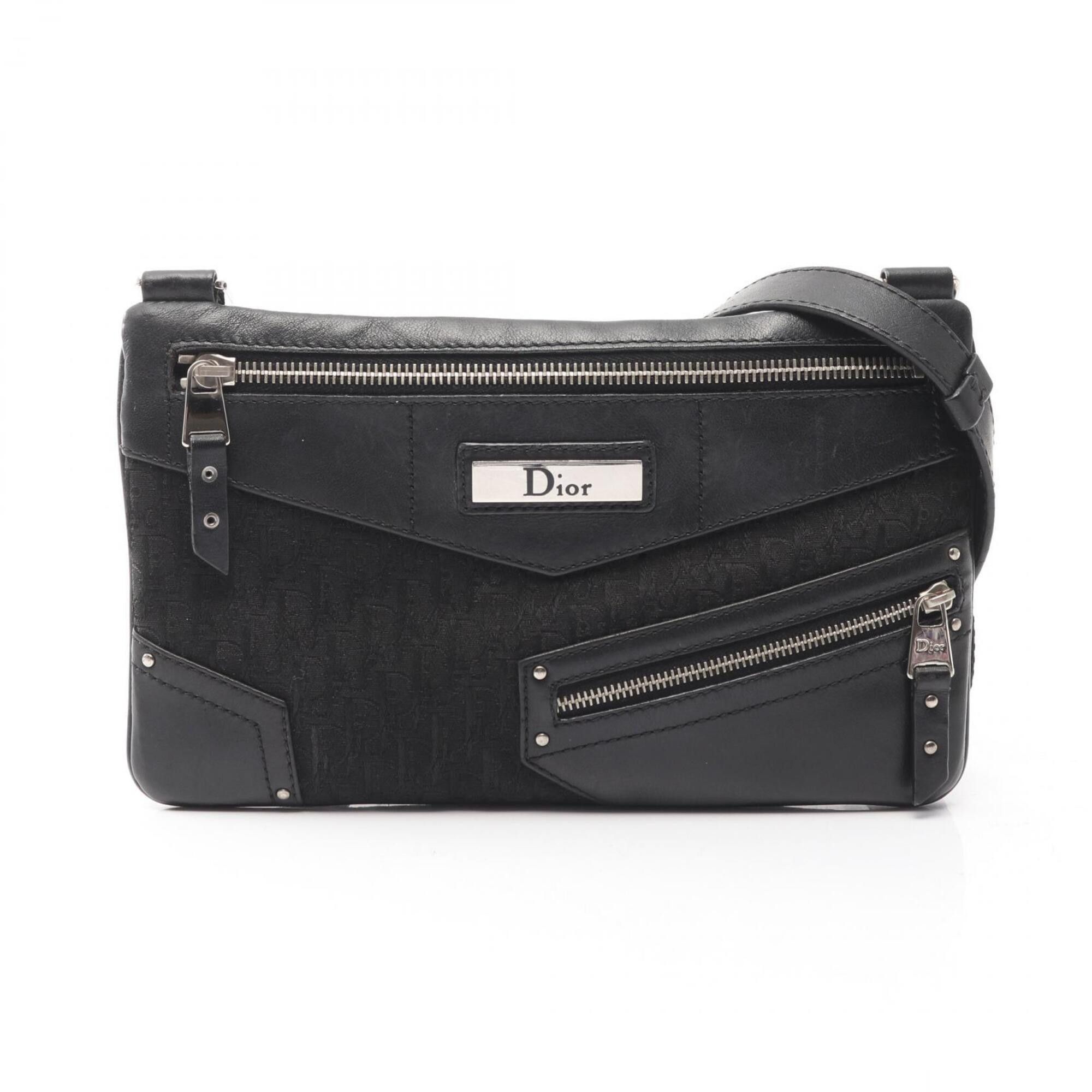 Dior Christian Dior Dior Street Chic Trotter Shoulder Bag Handbag Canvas Leather Women's Black Size ONE SIZE - 1 Thumbnail