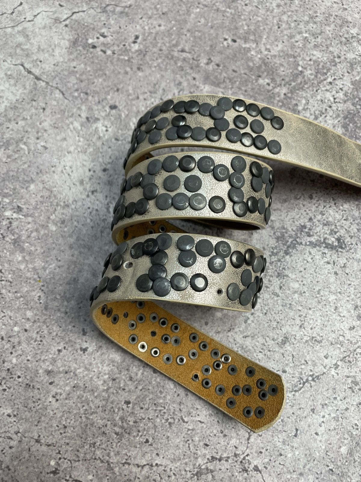 Hysteric Glamour Vintage Belt Y2K Rhinestones Punk Leather Belts size 32/34 Size 32 - 3 Thumbnail