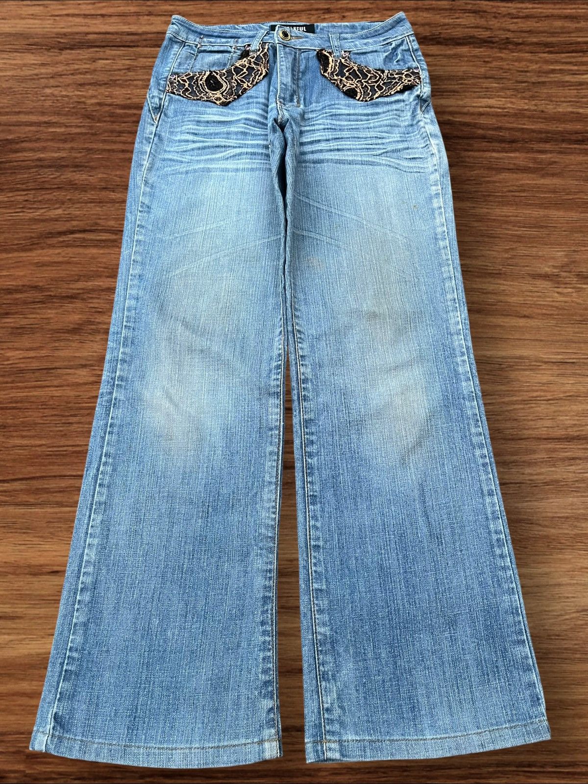Japanese Brand Vintage Japanese Brand Snake Design Pocket Wide Flare Jeans Size 28" / US 6 / IT 42 - 1 Thumbnail