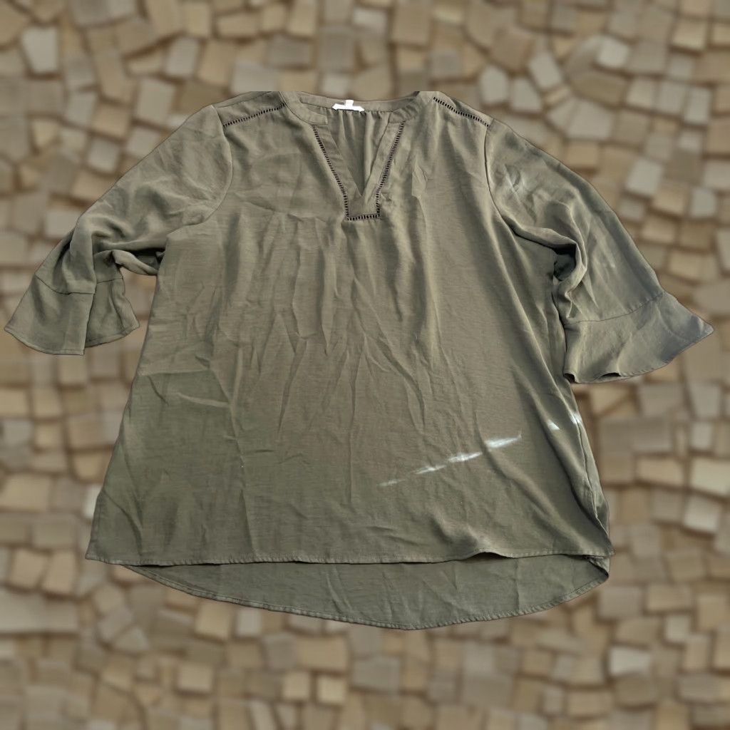 Vintage Maurices Shirt Womens XL Green 3/4 Sleeve V-neck T-Shirt Casual Modern Basic Size XL / US 12-14 / IT 48-50 - 1 Thumbnail