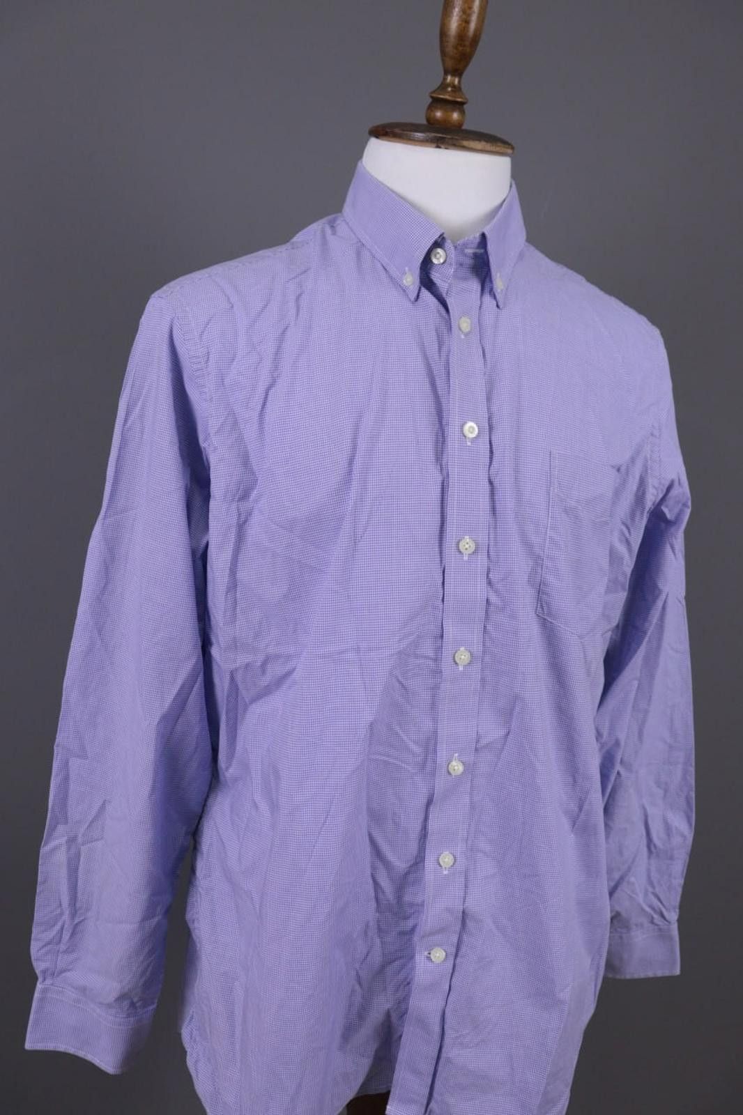 Designer Hackett London Blue Check Printed White Shirt Size XXL Size US XXL / EU 58 / 5 - 4 Thumbnail