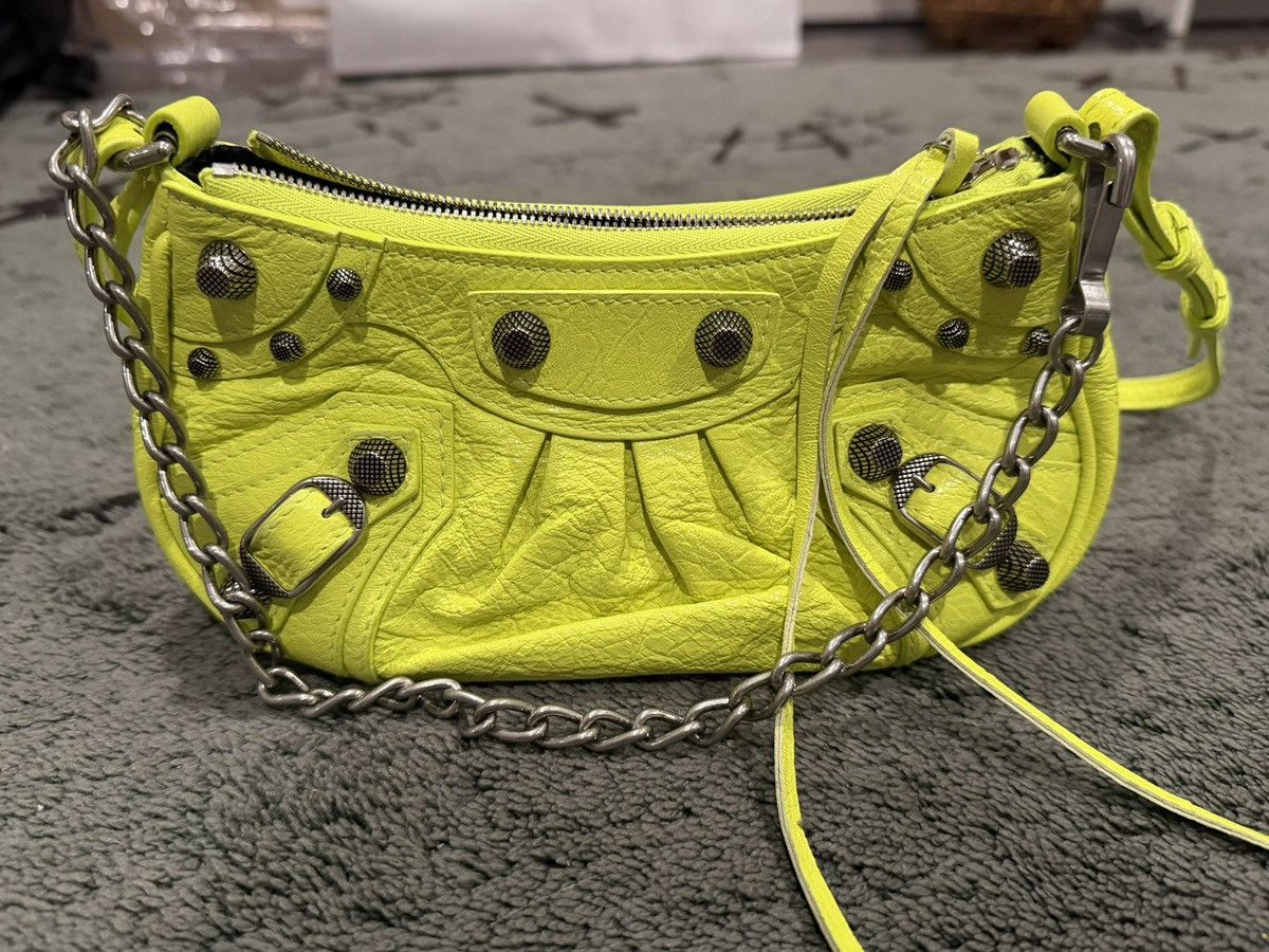 Balenciaga WOMEN'S LE CAGOLE MINI BAG WITH CHAIN IN FLUO YELLOW Size ONE SIZE - 6 Thumbnail