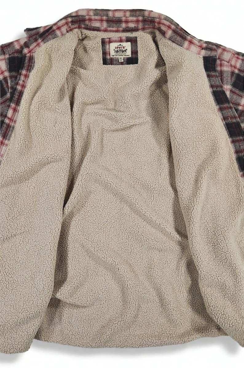 Levi's Levi's Sherpa Lined Plaid Flannel Shirt Jacket XL Workwear Size US XL / EU 56 / 4 - 3 Thumbnail