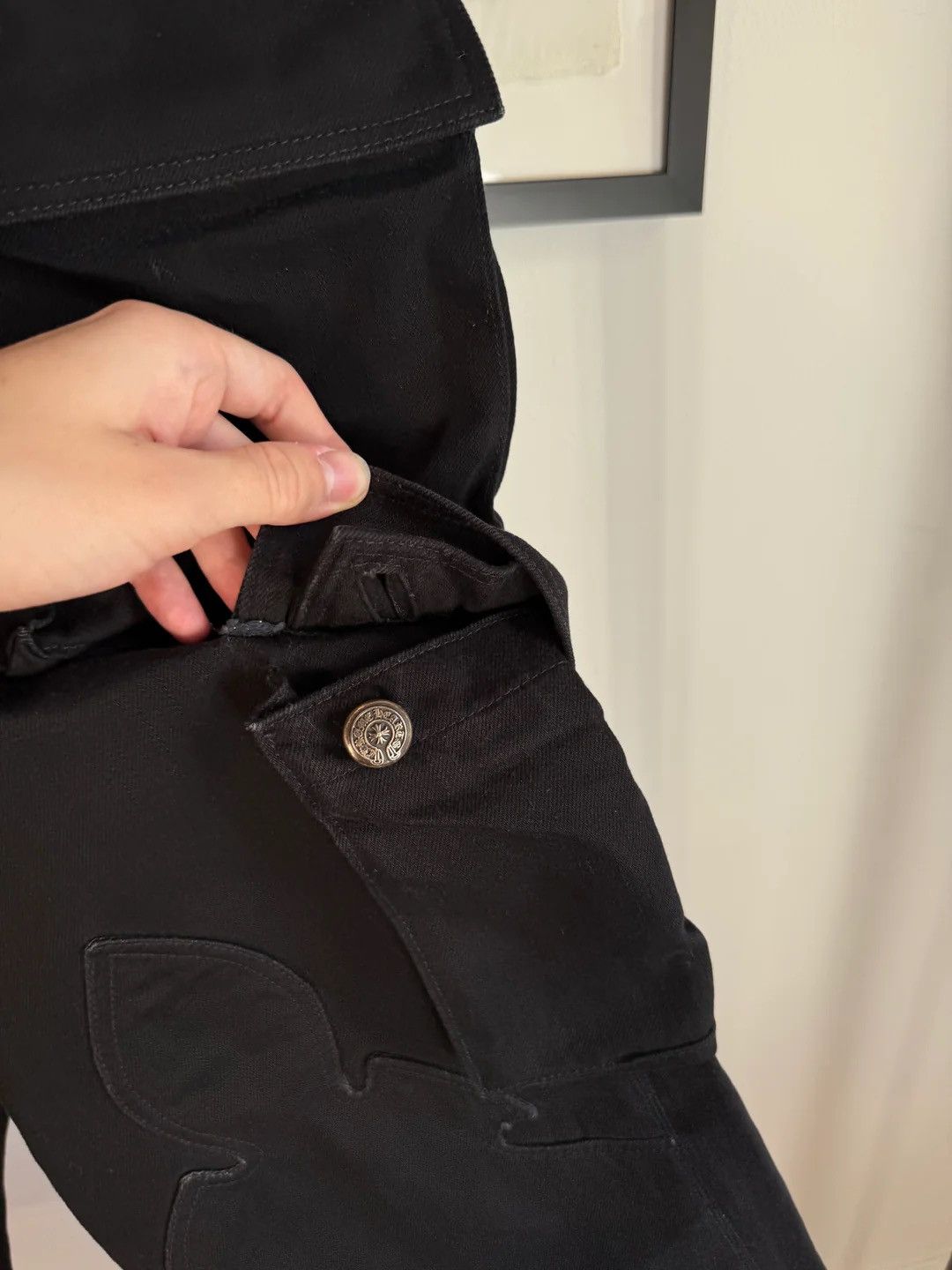 Chrome Hearts 🚭 GRAIL 🚭 90's FLEUR CARGO DOUBLE KNEE 8-POCKET CARGO PANTS Size US 34 / EU 50 - 3 Thumbnail