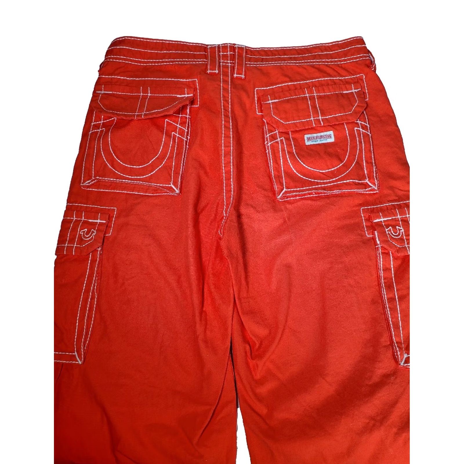 True Religion VINTAGE True Religion Military Cargo Big T Pants Fiery Red Cotton Women's Size 30 Size 30" / US 8 / IT 44 - 5 Thumbnail