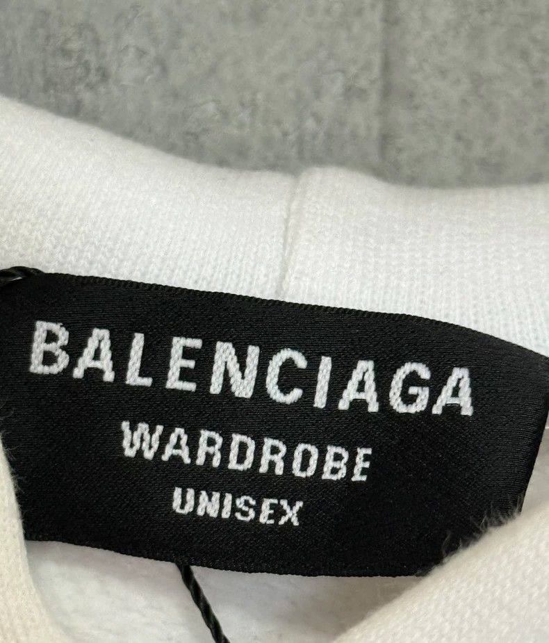 Balenciaga Balenciaga Faded Mosaic Logo Hooded Sweatshirt, White Size US M / EU 48-50 / 2 - 3 Thumbnail