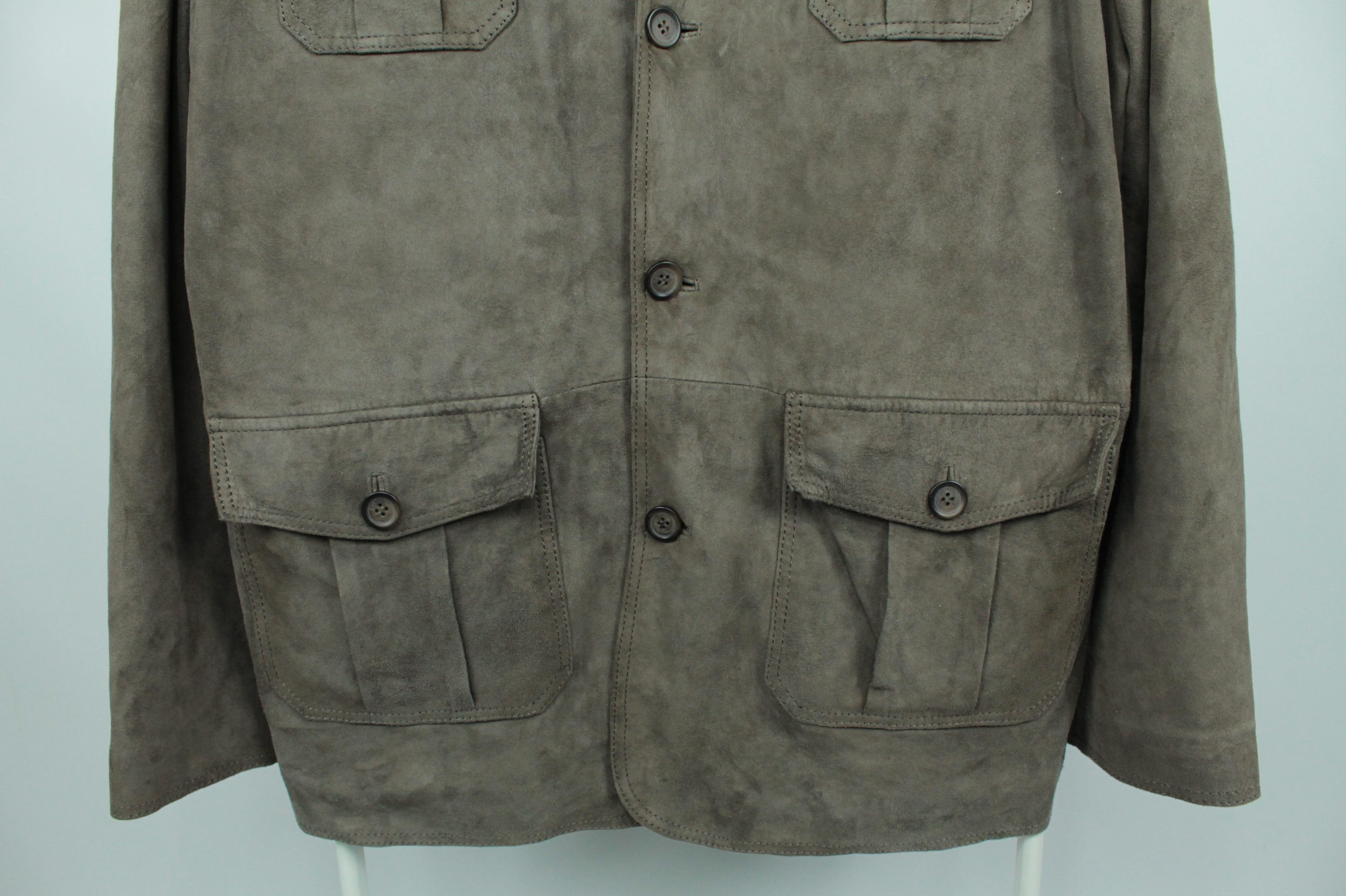 ALBA AlbaModa Gray Suede Leather Jacket Size US L / EU 52-54 / 3 - 3 Thumbnail