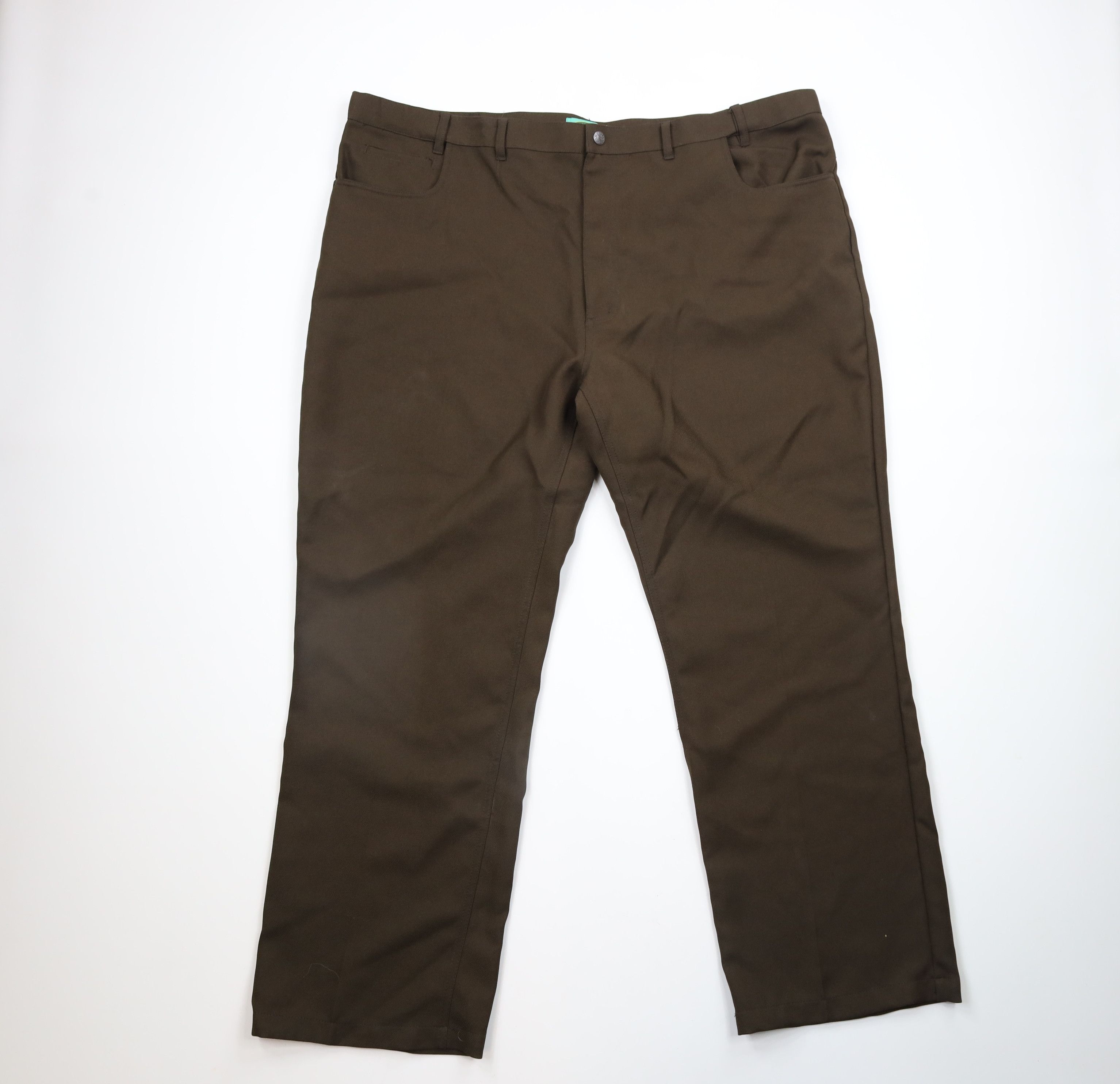 Vintage Vintage 90s Streetwear Front Knit Wide Leg Chino Pants Brown Size US 44 / EU 60 - 1 Thumbnail