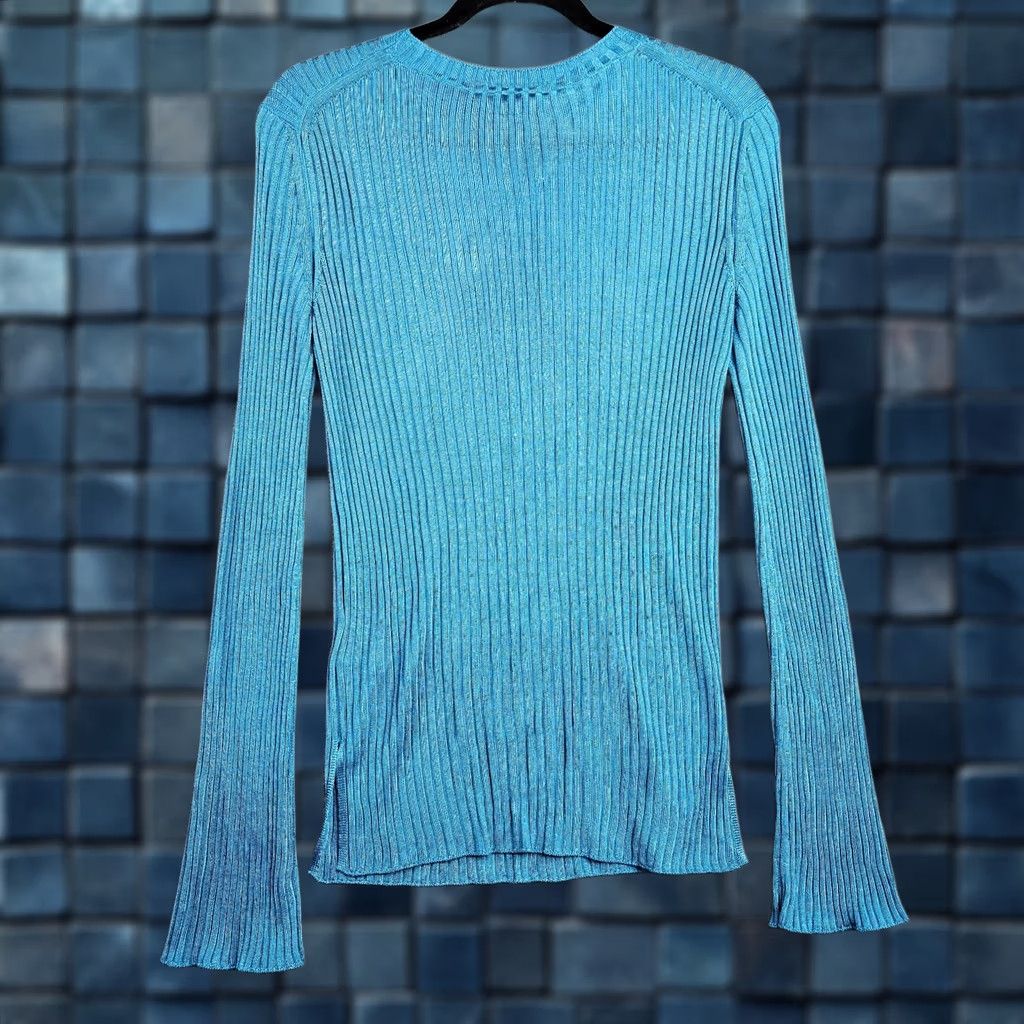 Hugo Boss HUGO BOSS Women Ribbed Sweater Size M Blue Long Sleeve Stretch Knit Slim Fit Pullover Knitted Knit Crew Neck All Seasons Modern Women Size M / US 6-8 / IT 42-44 - 1 Thumbnail