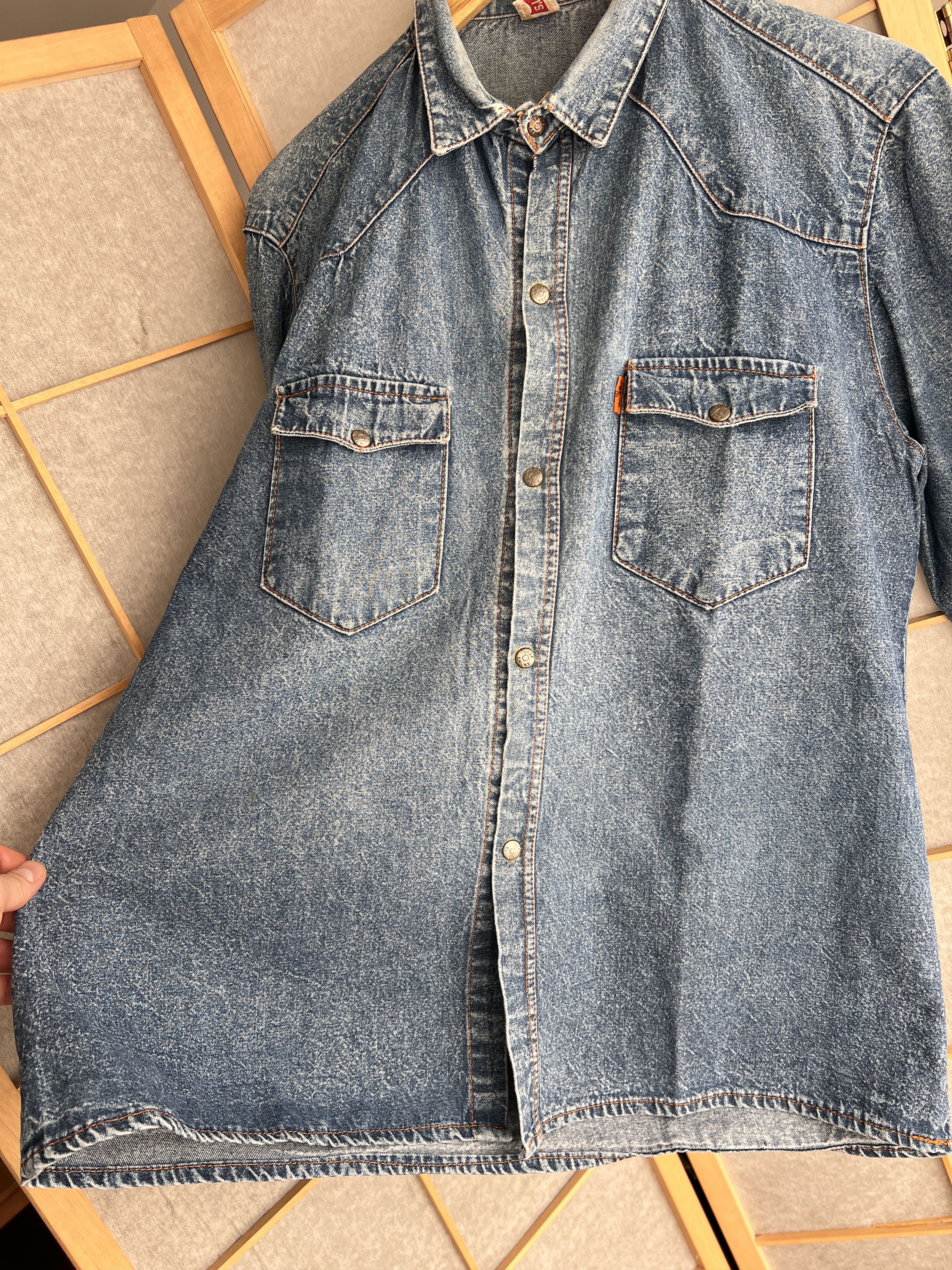 Levi's Vintage Clothing Archive 70s 80s Levis vintage orange tab western denim shirt Size US L / EU 52-54 / 3 - 13 Thumbnail
