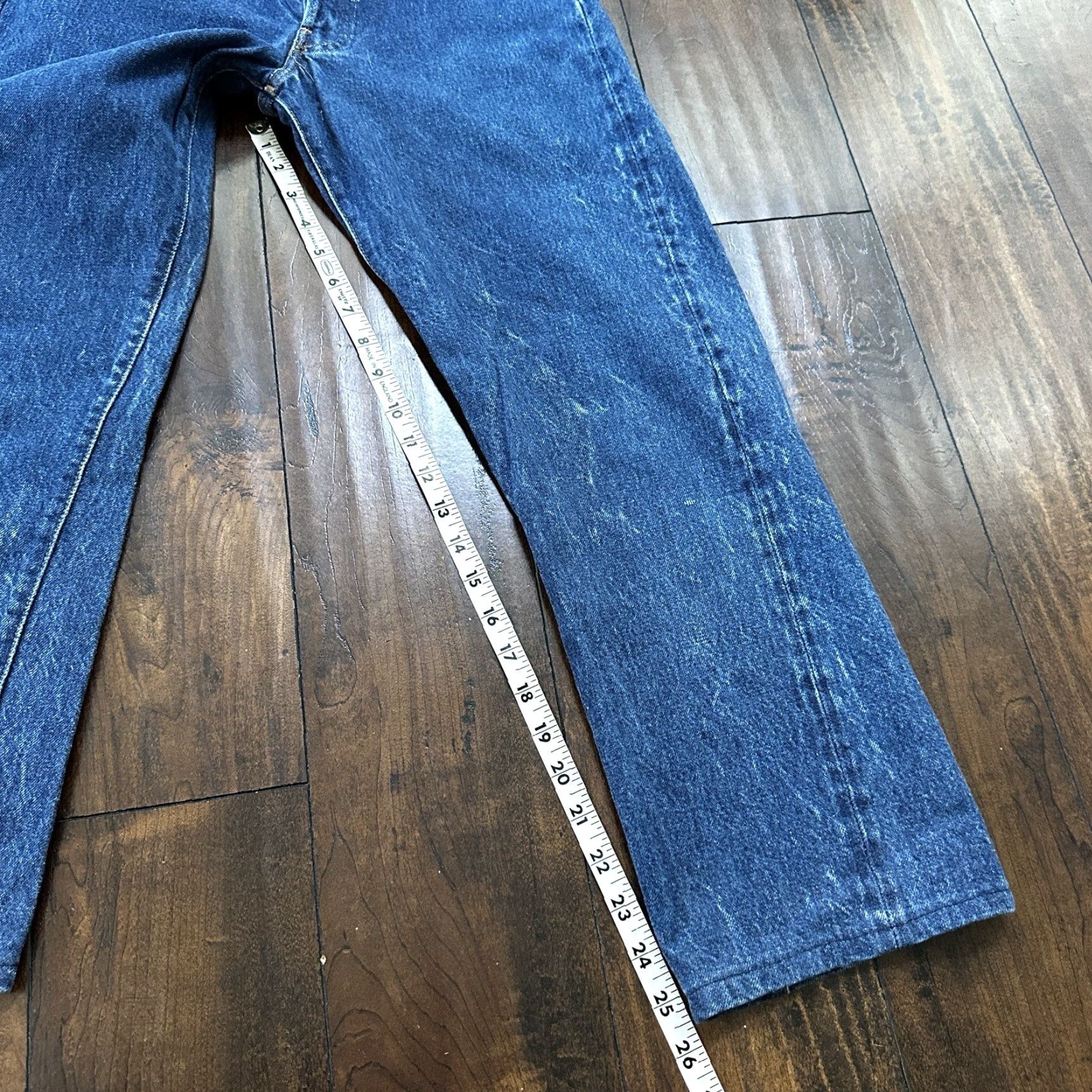 Levi's VINTAGE Levi's 501 XX Jeans Solid Denim Blue Regular 28x34 80s USA 70s Distressed Button Fly Mens Vintage Jeans 501 Series Straight Fit Size US 28 / EU 44 - 5 Thumbnail