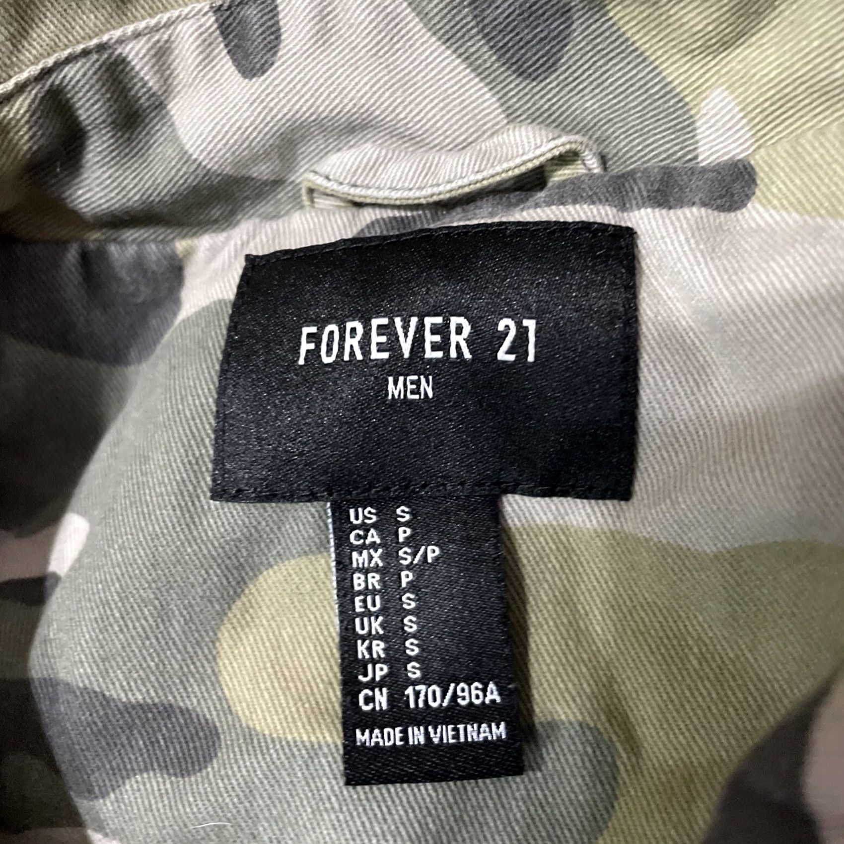 Forever 21 FOREVER 21 Jacket Men S Camouflage Army Green Gray Lined Bomber Button Snap Waist Cinched Canvas Polyester Casual Military Style 90s Size US S / EU 44-46 / 1 - 4 Thumbnail
