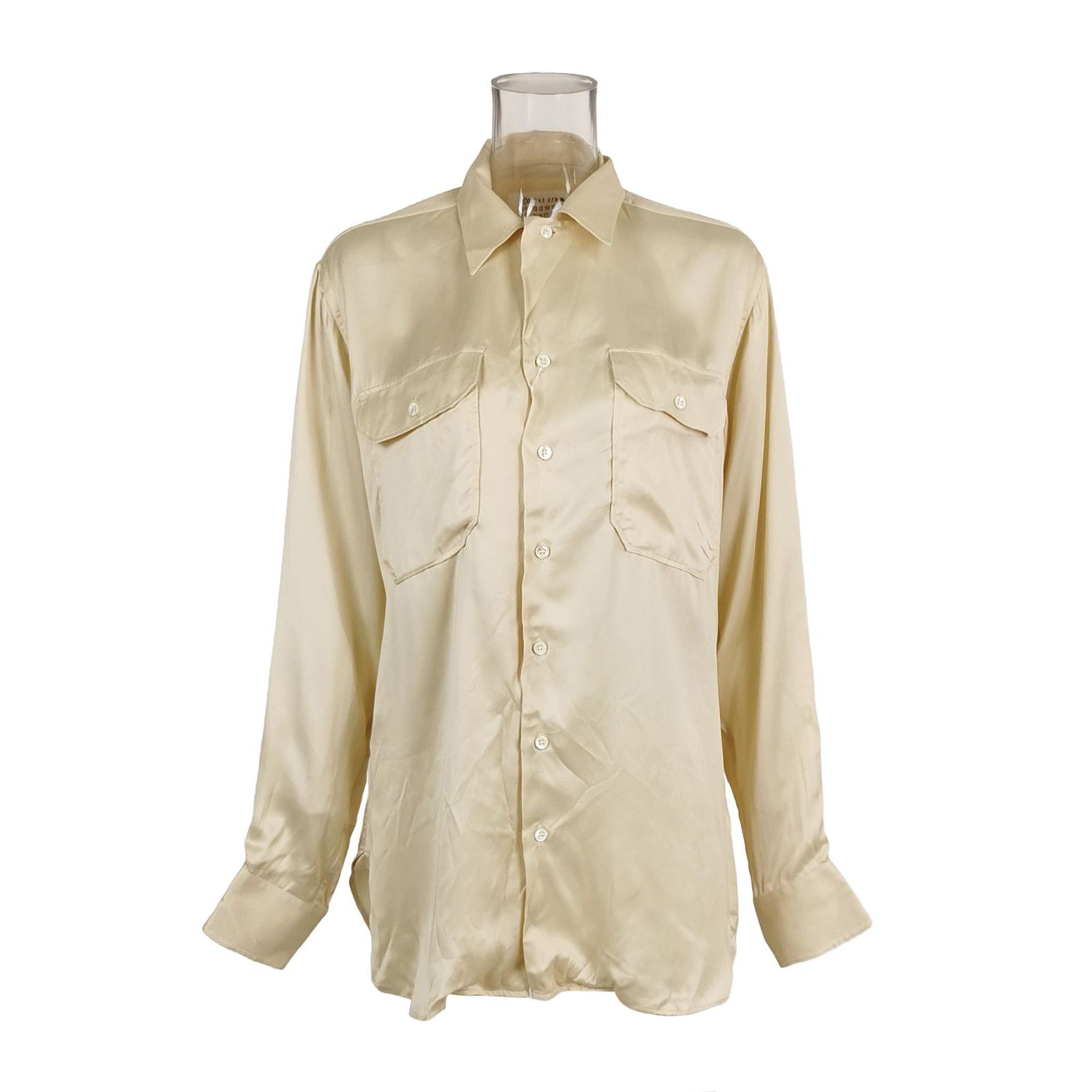 Maison Margiela Maison Margiela Beige Silk Blend Button Up Shirt Size 36 Size XS / US 0-2 / IT 36-38 - 1 Thumbnail