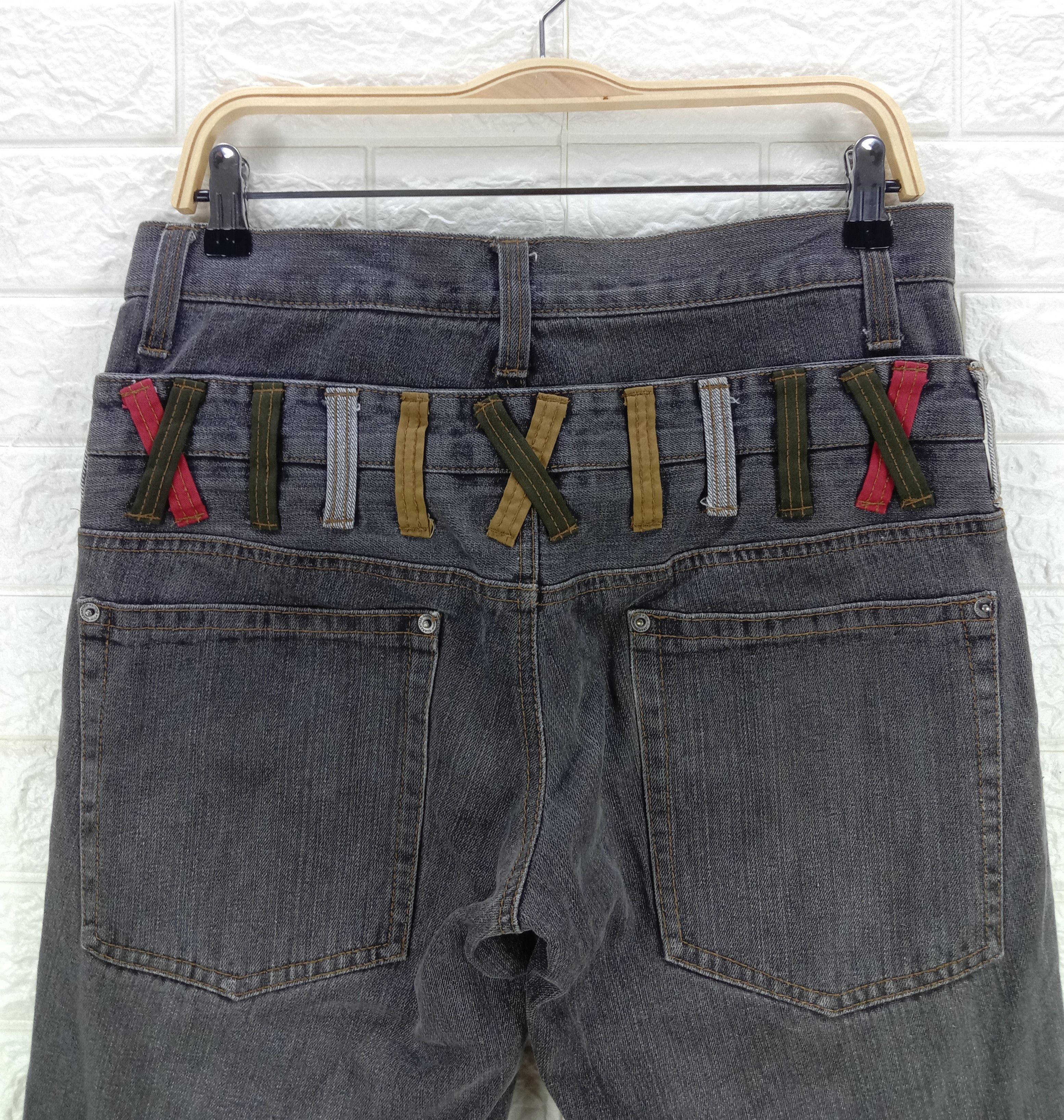 Japanese Brand Vintage Japanese Brand Double Waist Faded Black Jeans Size US 33 - 6 Thumbnail