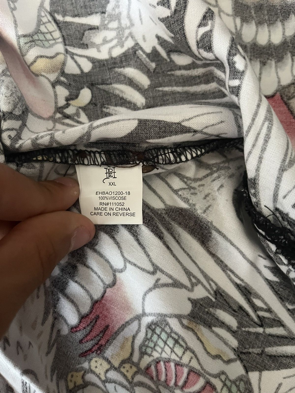 Ed Hardy Men's Button Down All Over Print Lightweight Shirt XXL Size US XXL / EU 58 / 5 - 6 Thumbnail