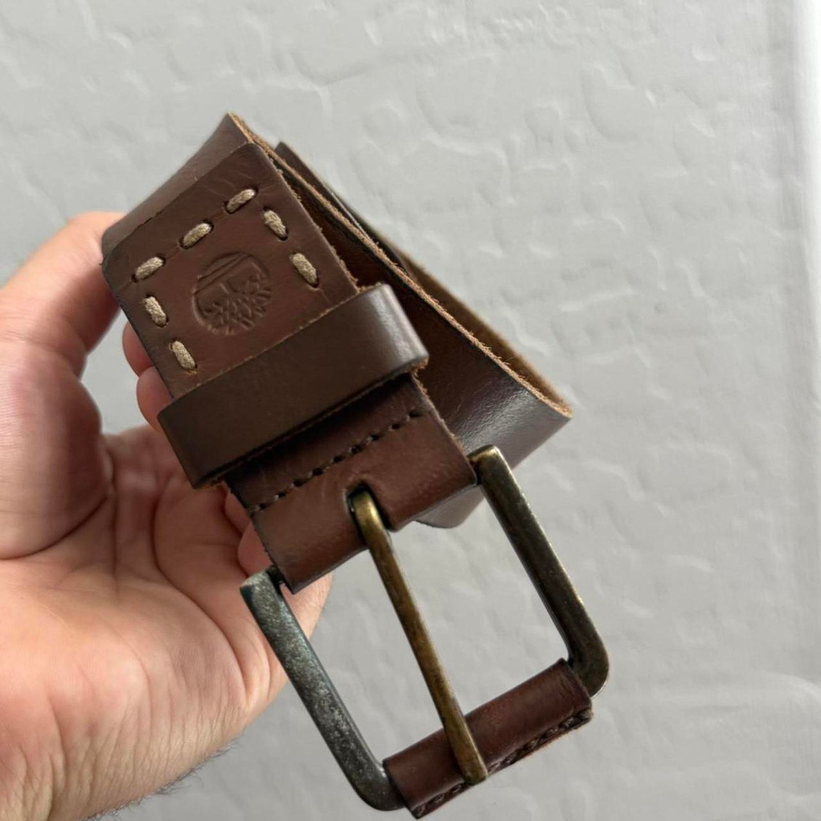 Timberland Vintage Timberland High Quality Leather Belt Brown Size 36 - 1 Thumbnail