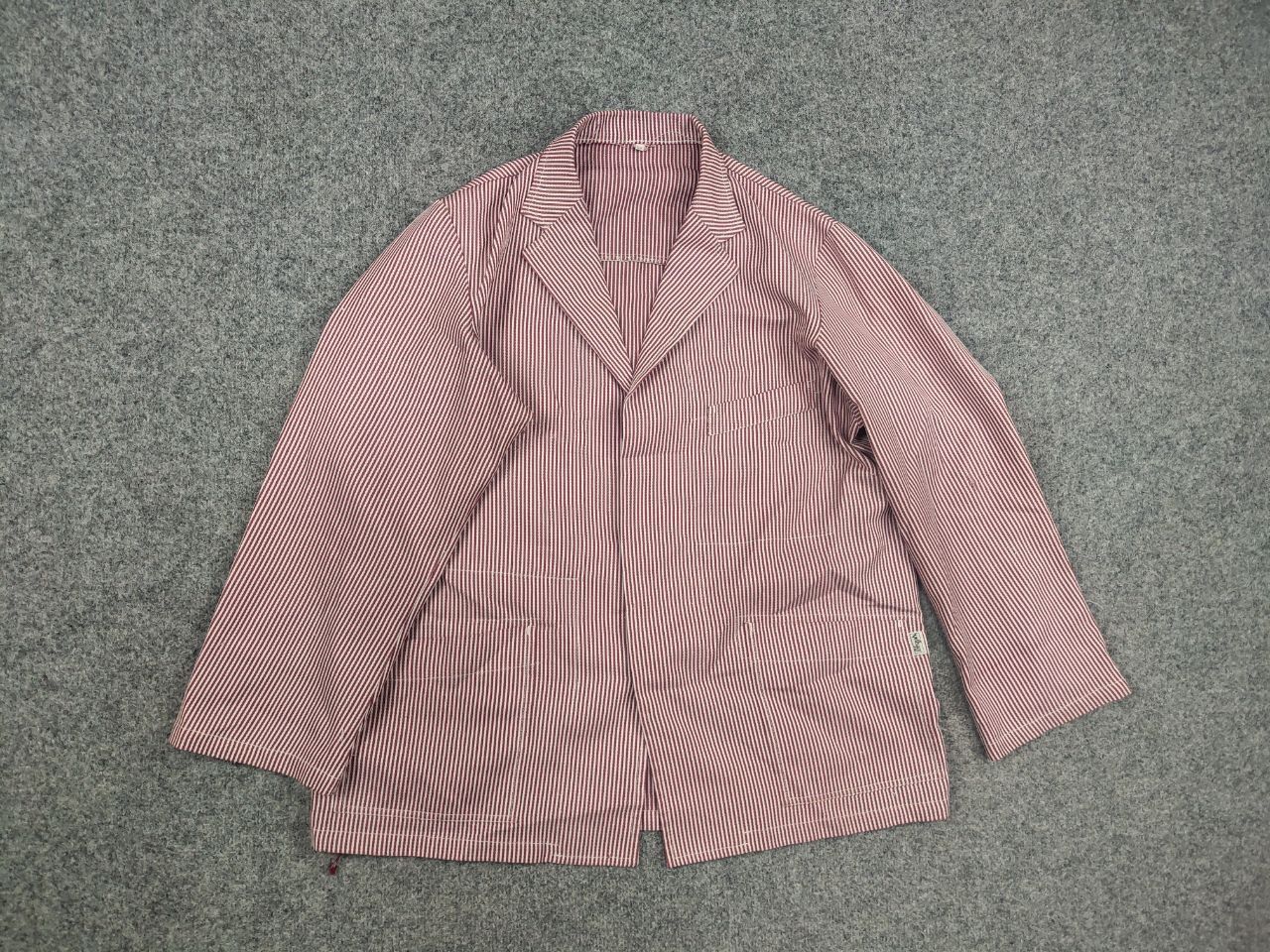 Vintage Vintage 70's Febvay Thin red stripe French Work Jacket Size US L / EU 52-54 / 3 - 11 Thumbnail