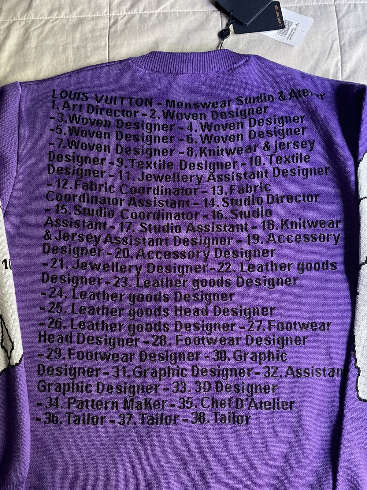 Louis Vuitton Louis Vuitton Purple Studio Jacquard Crewneck Size US XL / EU 56 / 4 - 4 Thumbnail
