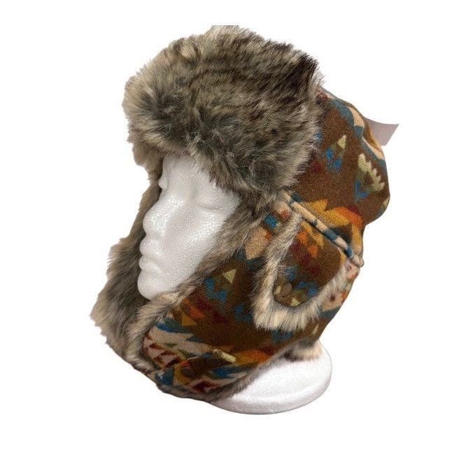 Pendleton Pendleton 100% Wool Faux Fur Trapper Hat Solstice Canyon MED Size ONE SIZE - 2 Thumbnail