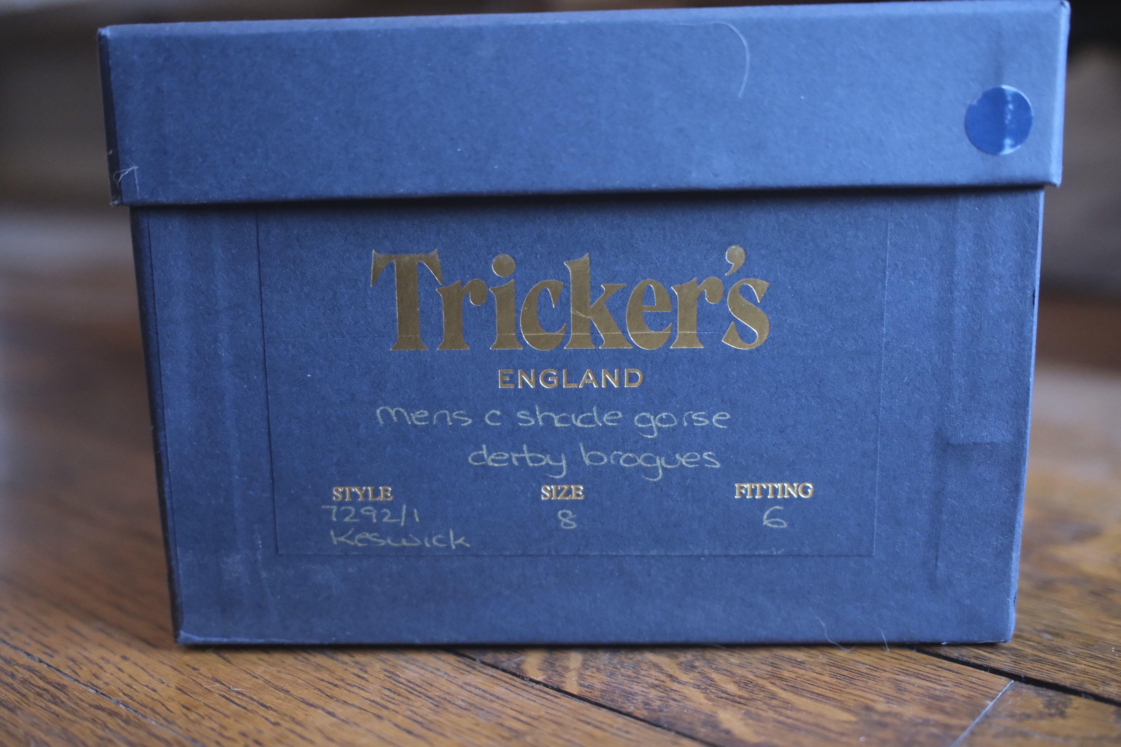 Tricker's Trickers Keswick C Shade Tan Derby Brogues (Bourton wide) Size US 9.5 / EU 42-43 - 11 Thumbnail