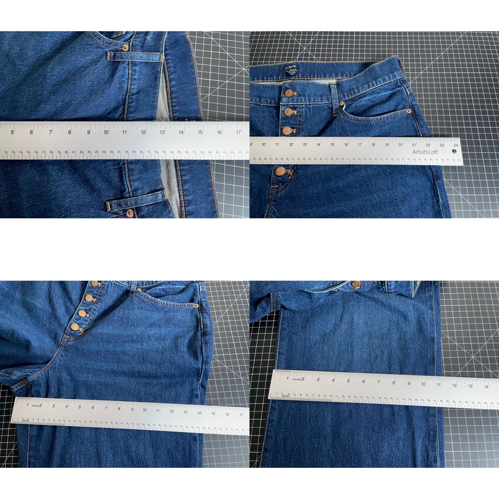 J.Crew VINTAGE J.Crew Wide Leg Jeans Women’s 38 Waist 32 Inseam Blue Denim High Rise Stretch Retro Size 26" / US 2 / IT 38 - 8 Thumbnail