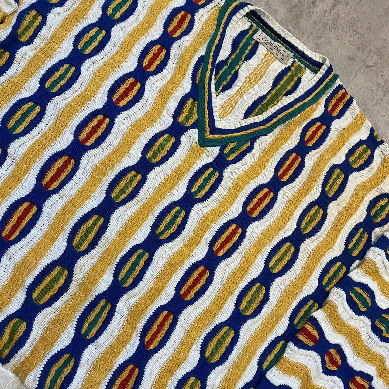 Other Vintage 90s Boxy Coogi Yellow and blue striped Size US XL / EU 56 / 4 - 4 Thumbnail