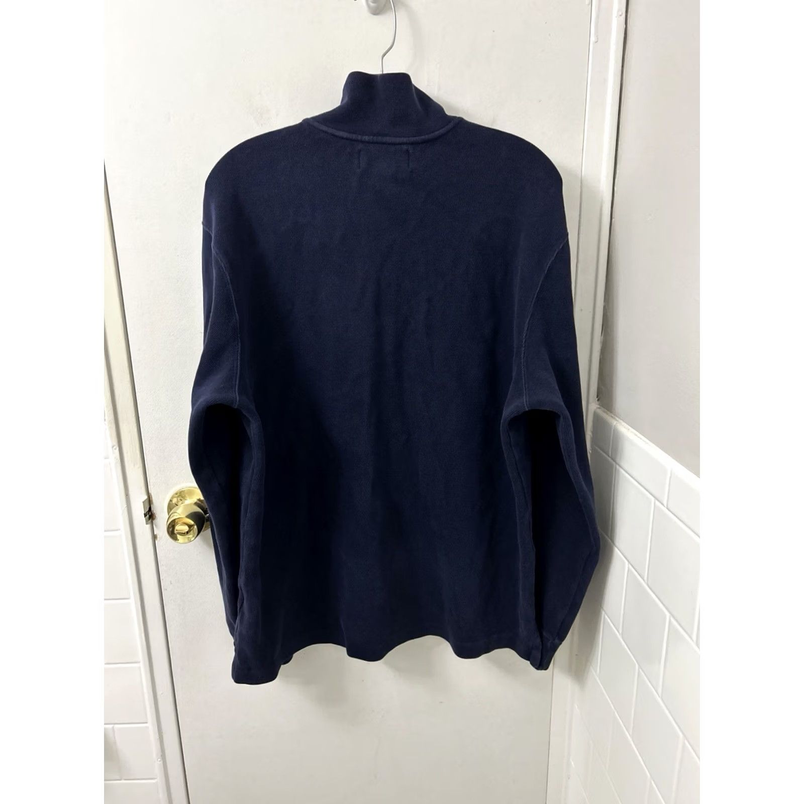 Polo Ralph Lauren VINTAGE Polo Ralph Lauren 1/4 Zip Mens L Navy Blue Pullover Cotton Ribbed Sweater Size US L / EU 52-54 / 3 - 7 Thumbnail