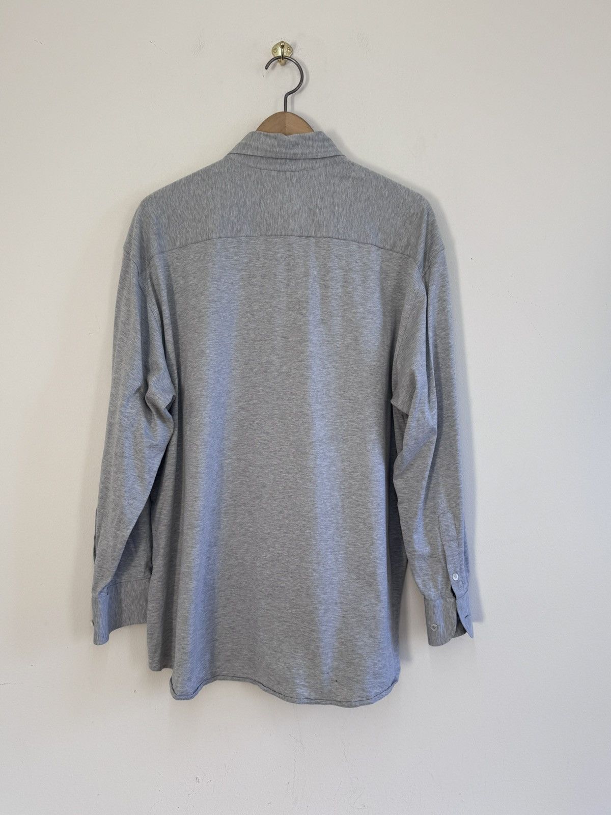Brunello Cucinelli Brunello Cucinelli Bergdorf Grey Jersey Button Down Shirt 56 Size US XL / EU 56 / 4 - 6 Thumbnail