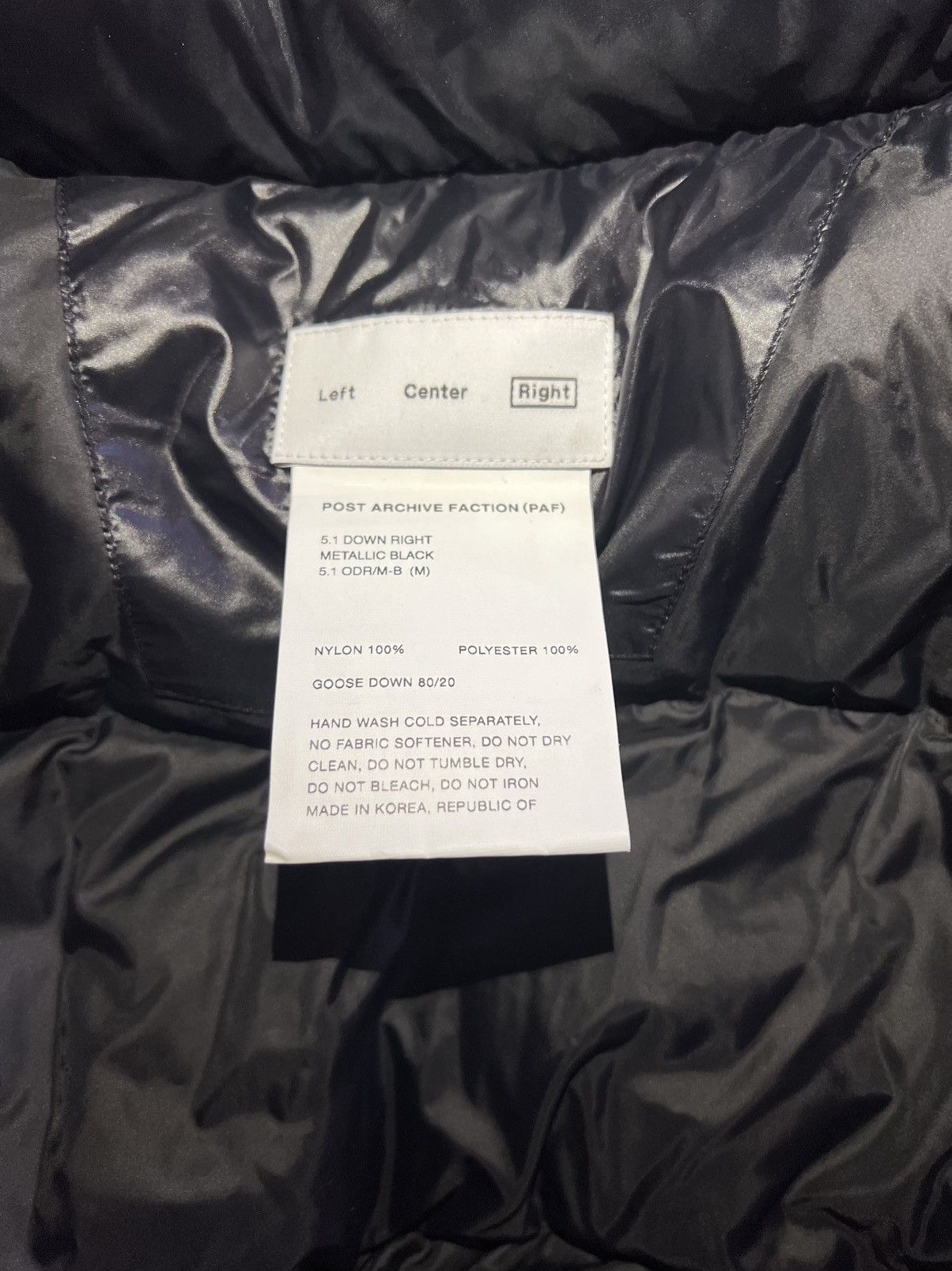 POST ARCHIVE FACTION (PAF) 5.1 DOWN RIGHT PUFFER JACKET Size US M / EU 48-50 / 2 - 5 Thumbnail