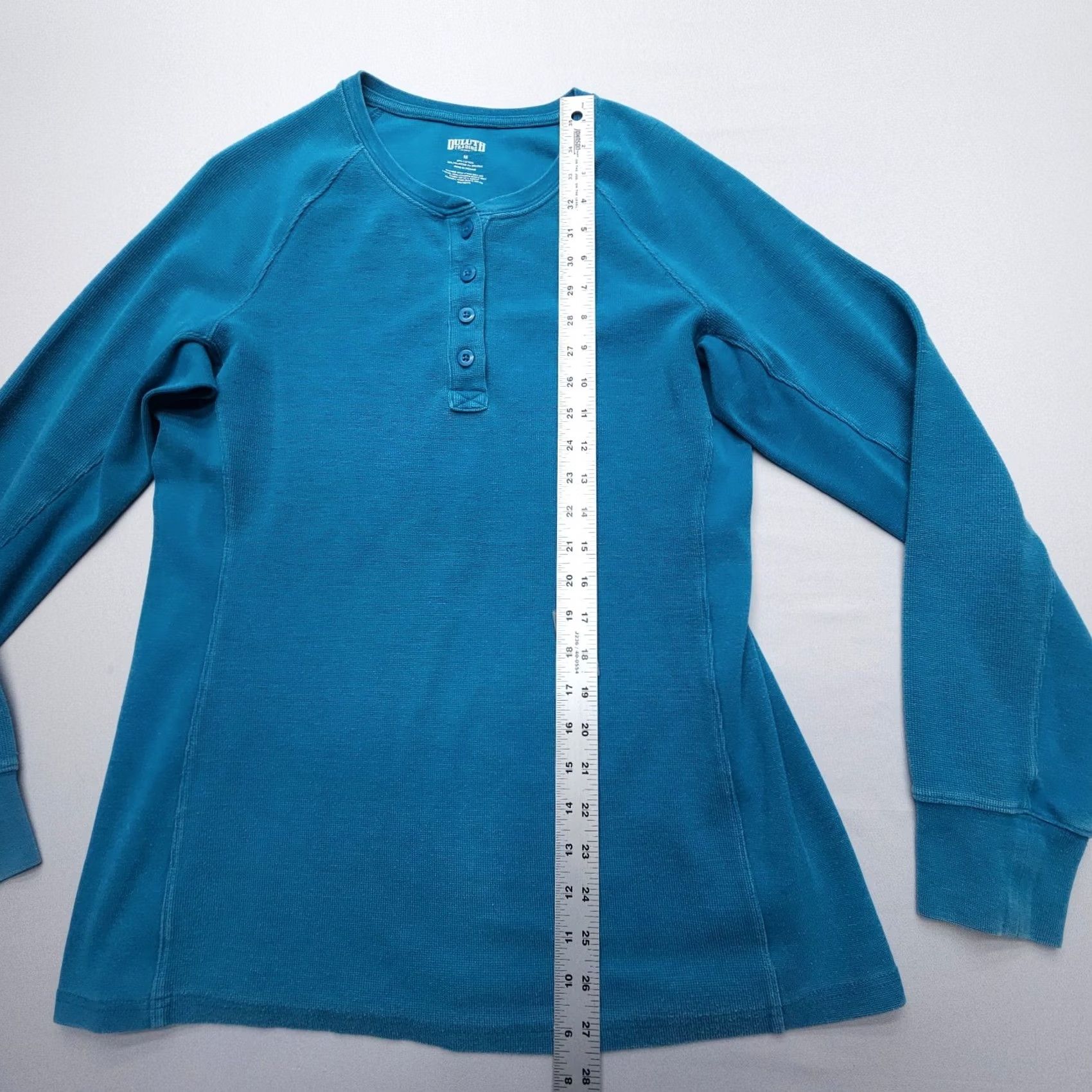 Vintage Duluth Thermal Henley Shirt Mens Medium Blue Slim Fitted Cotton Blend Knit Long Sleeve Button Pattern Solid Size US M / EU 48-50 / 2 - 5 Thumbnail