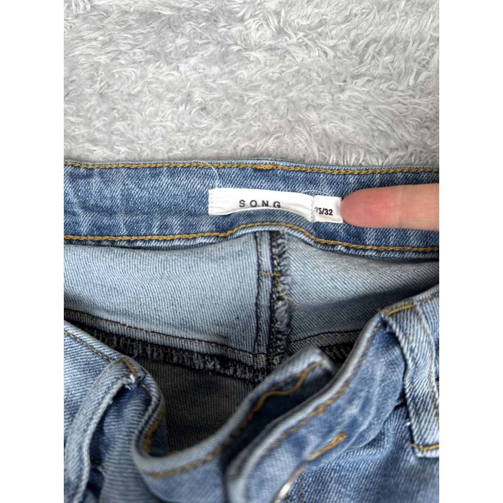 Denime S.O.N.G Jeans Women 32x32 Blue Bootcut Mid Rise Stretch Denim Medium Wash Casual - Regular Womens Jeans Size 24" / US 00 / IT 34 - 6 Thumbnail